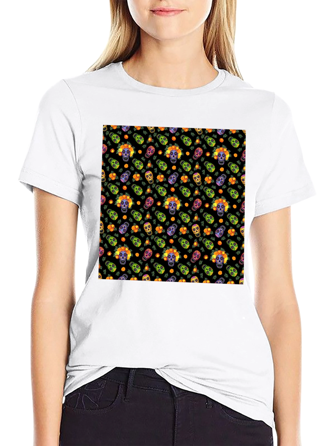 Sugar Skull T-Shirt - Day of the Dead Design