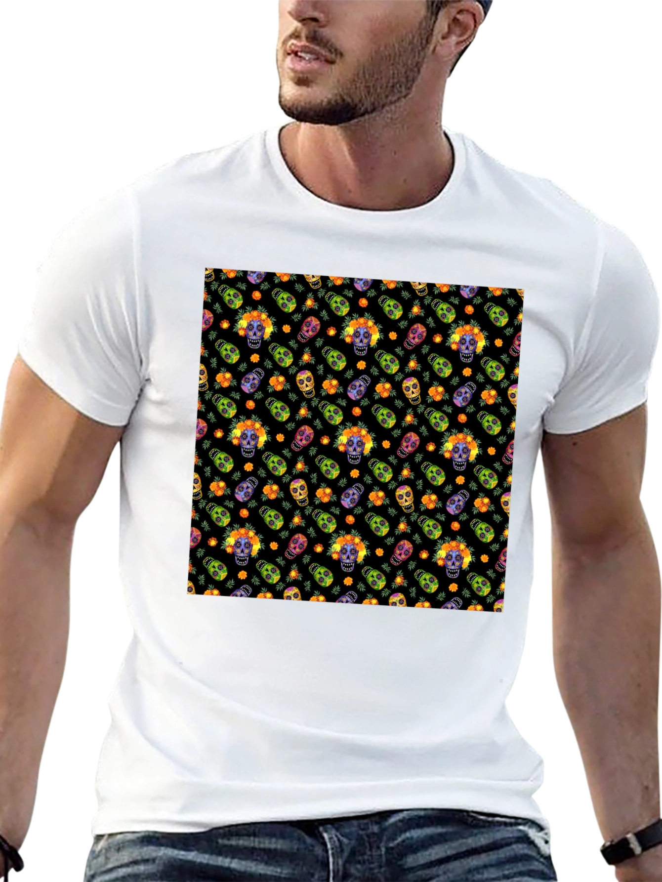 Sugar Skull T-Shirt - Day of the Dead Design