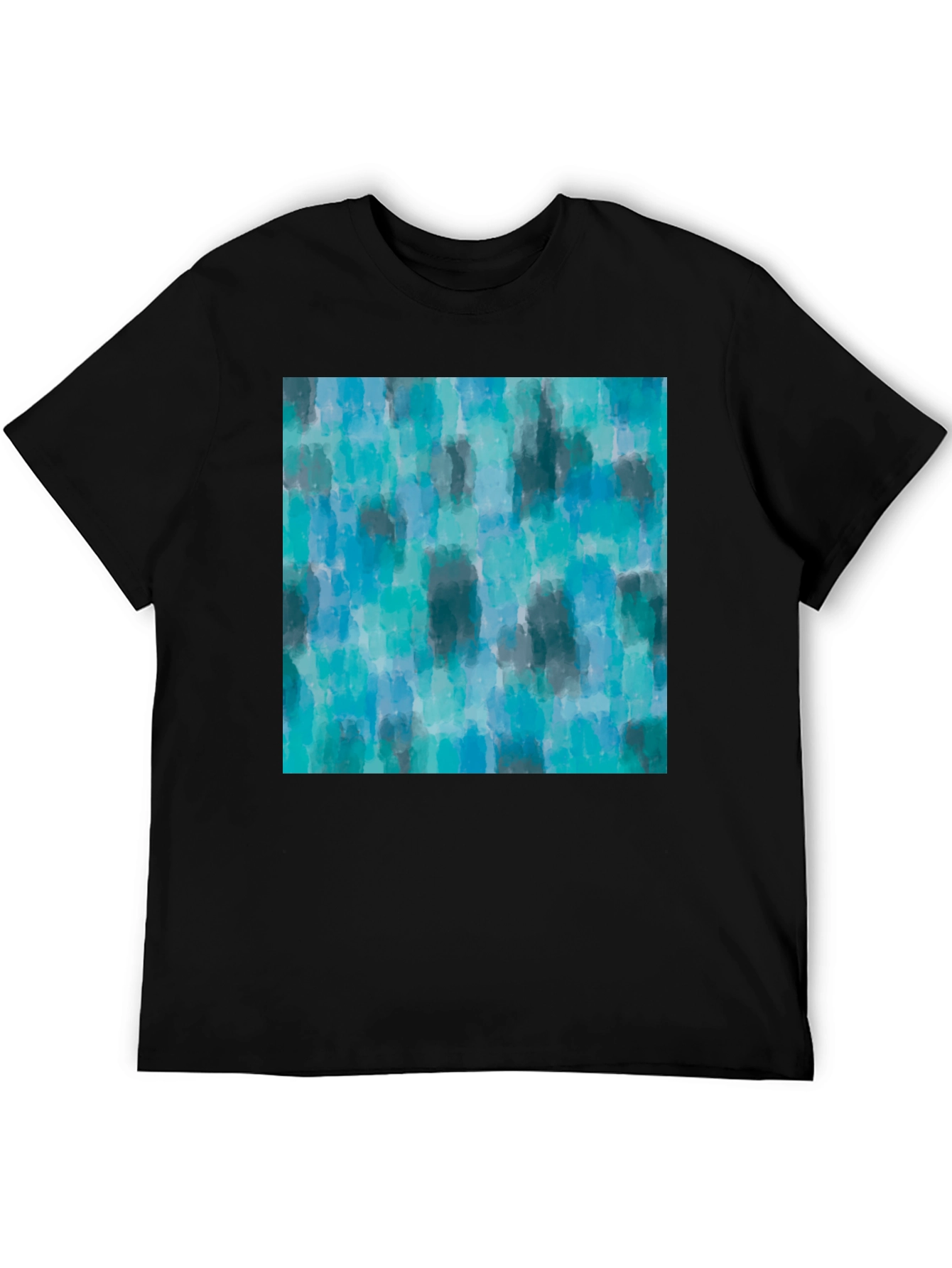 Abstract Blue Pattern Tee - Casual Style
