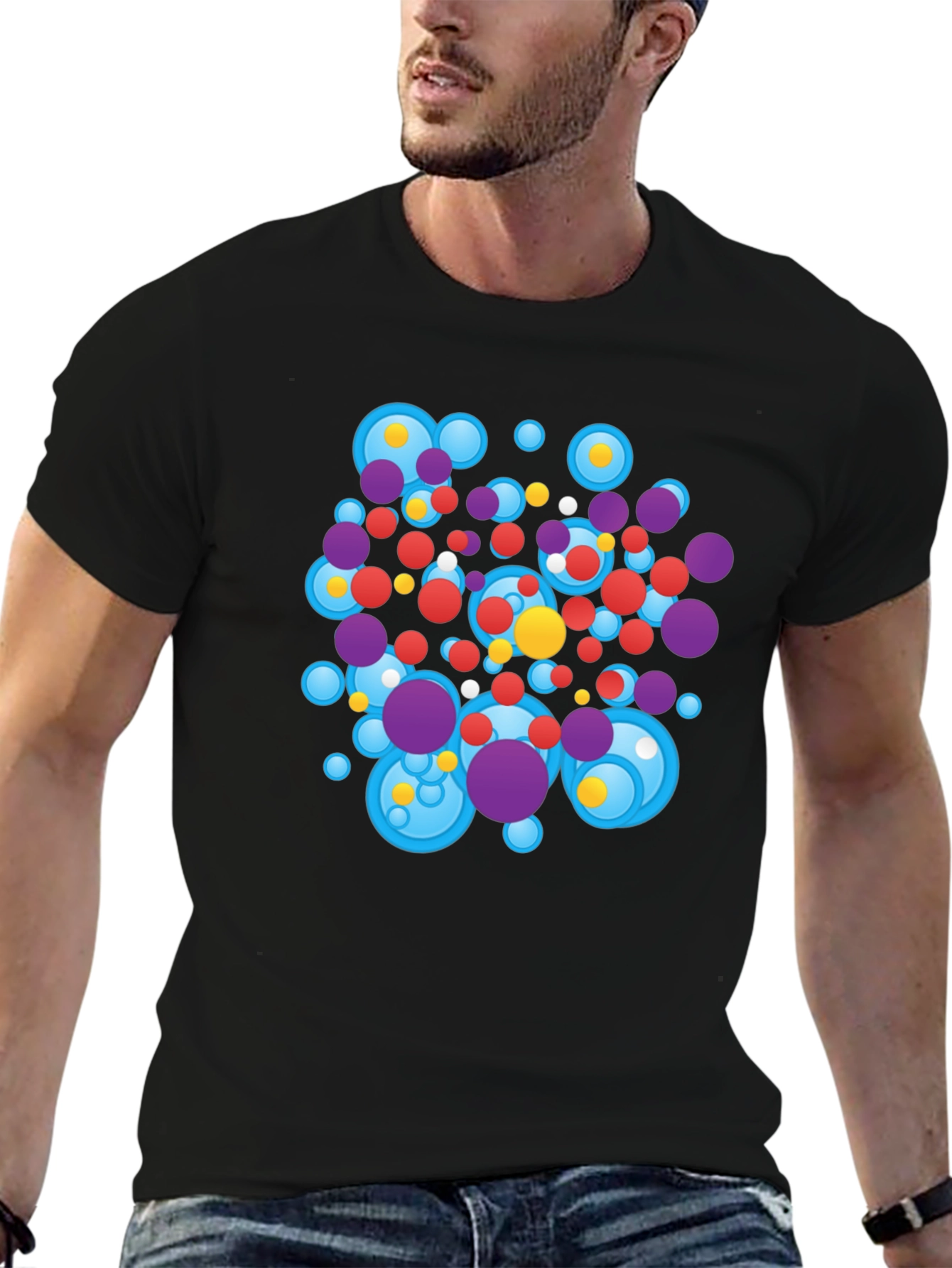 Abstract Circles Black T-Shirt