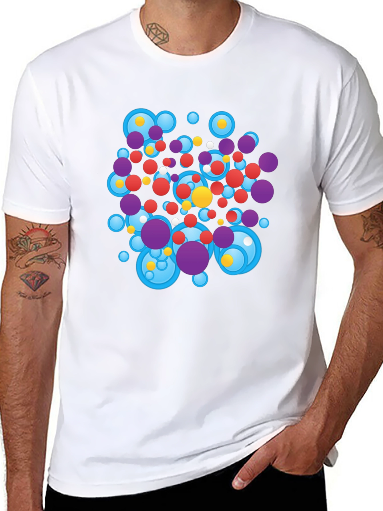 Abstract Circles Black T-Shirt