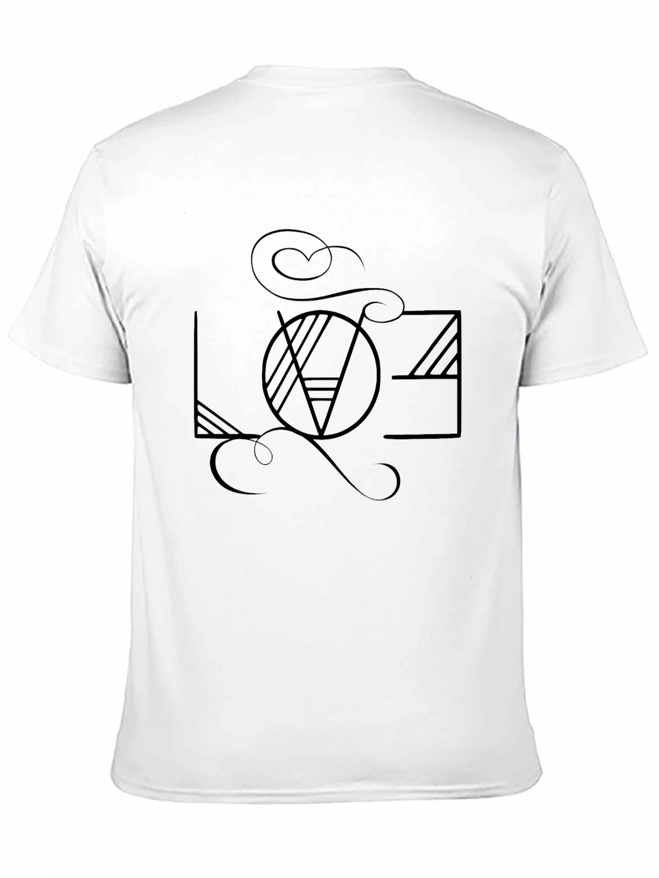 Abstract LOVE Graphic Black T-Shirt