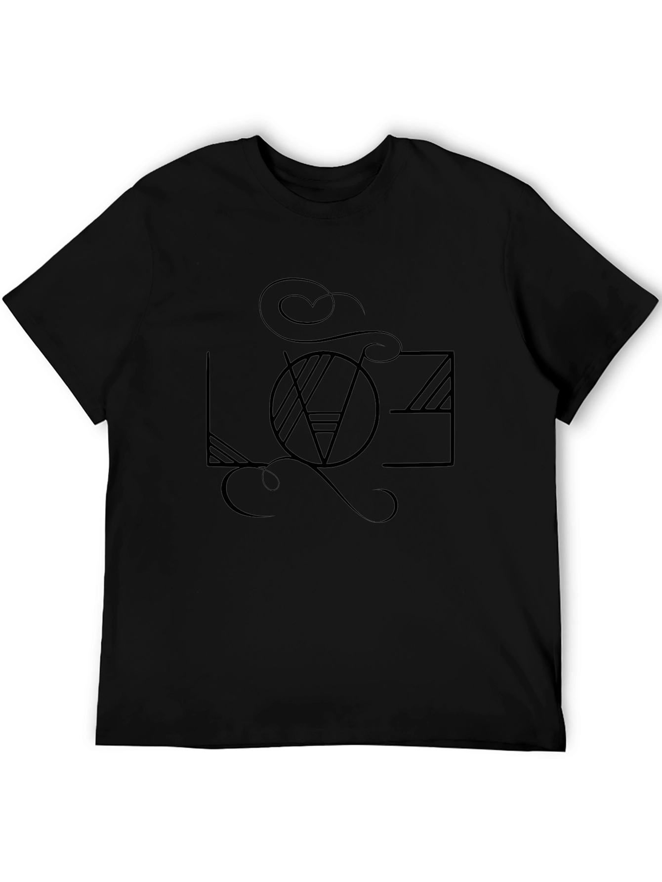 Abstract LOVE Graphic Black T-Shirt
