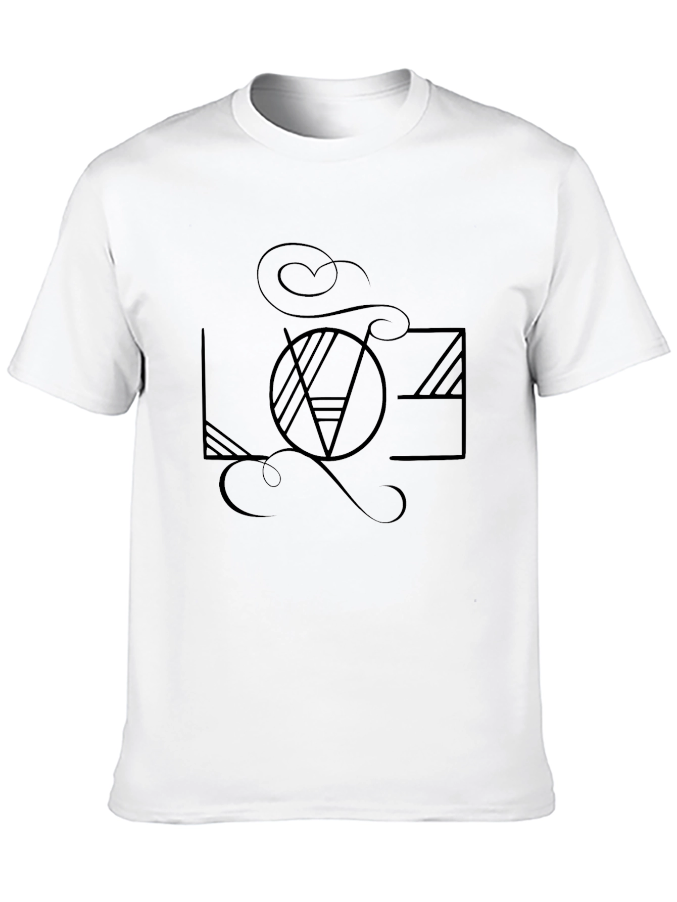 Abstract LOVE Graphic Black T-Shirt