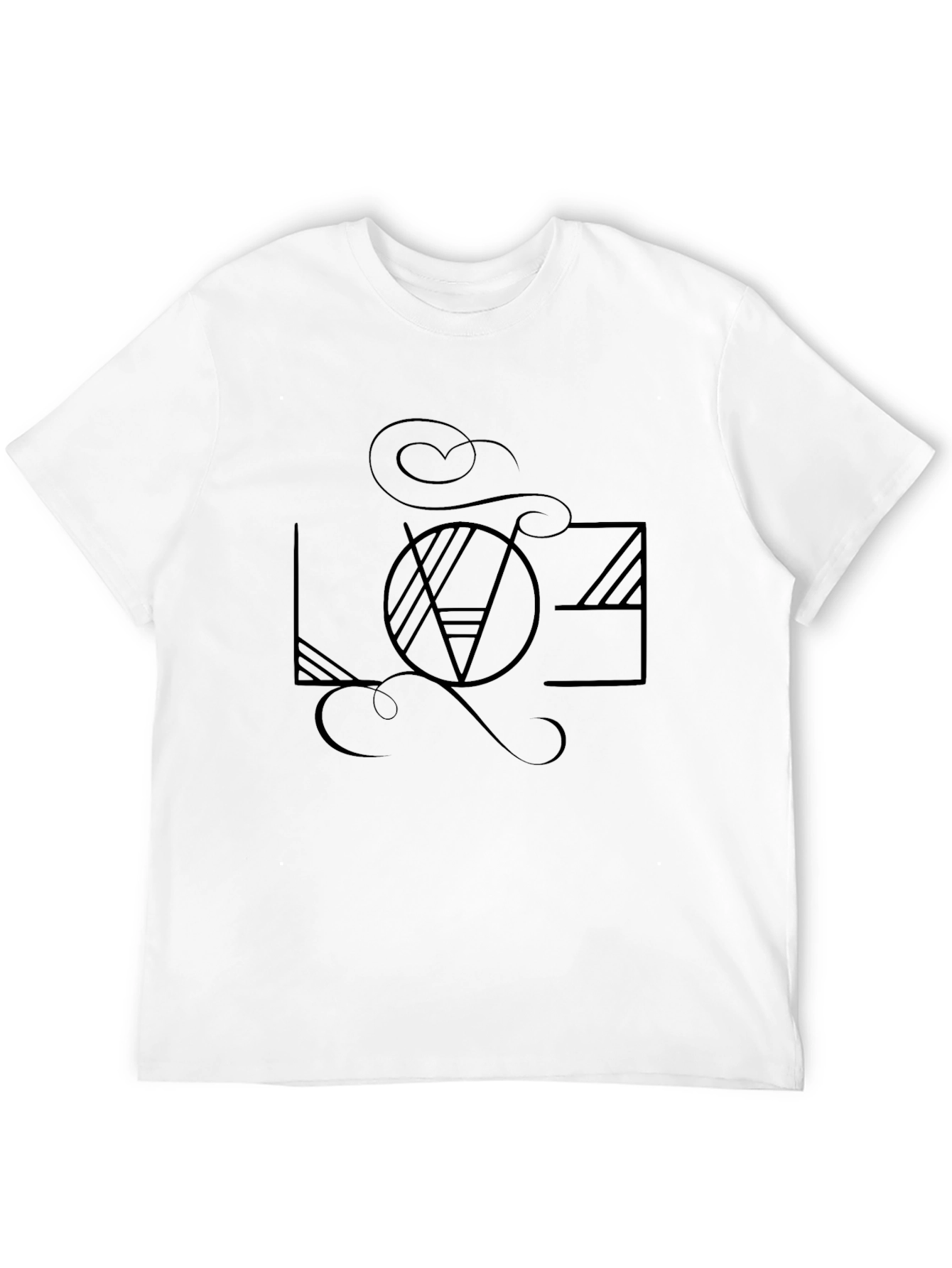 Abstract LOVE Graphic Black T-Shirt