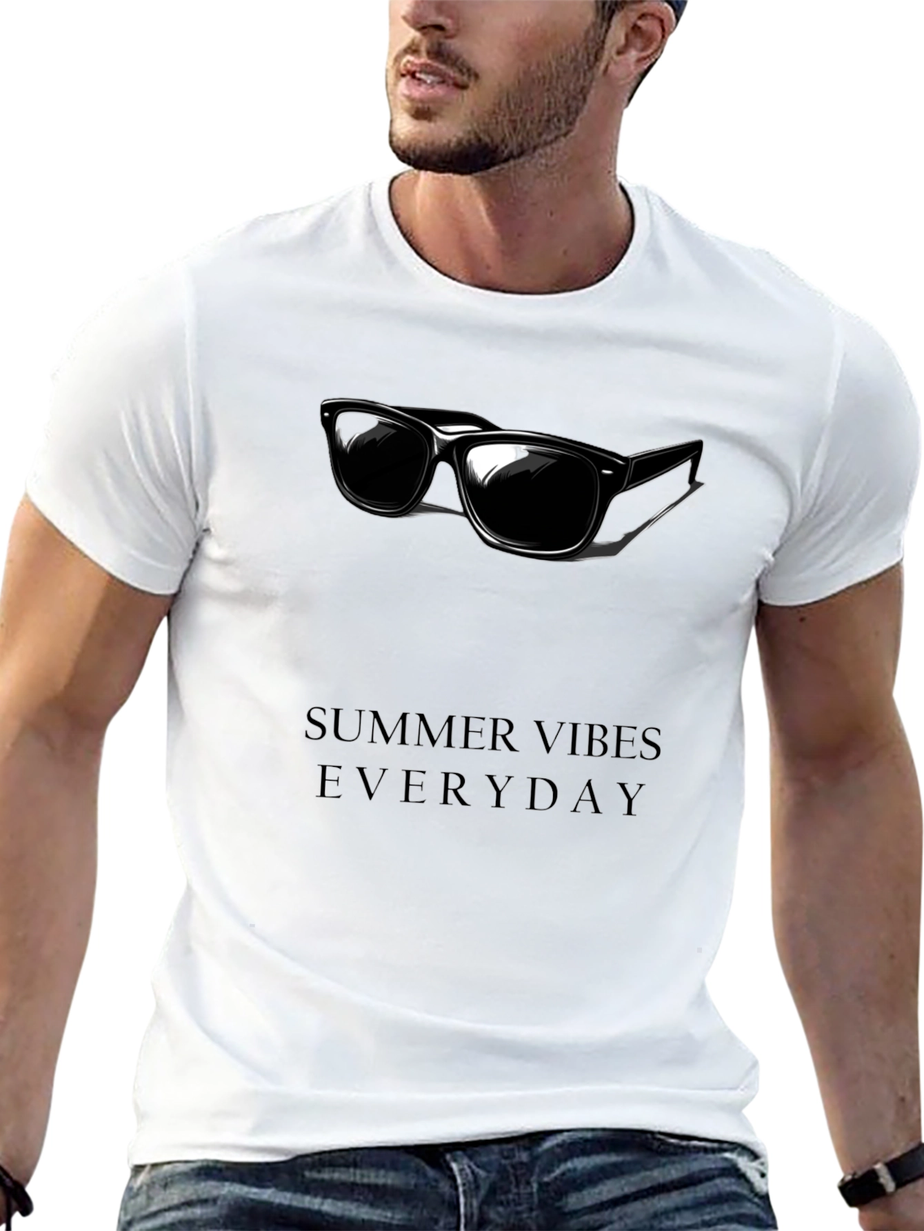 Summer Vibes Everyday Black Graphic Tee