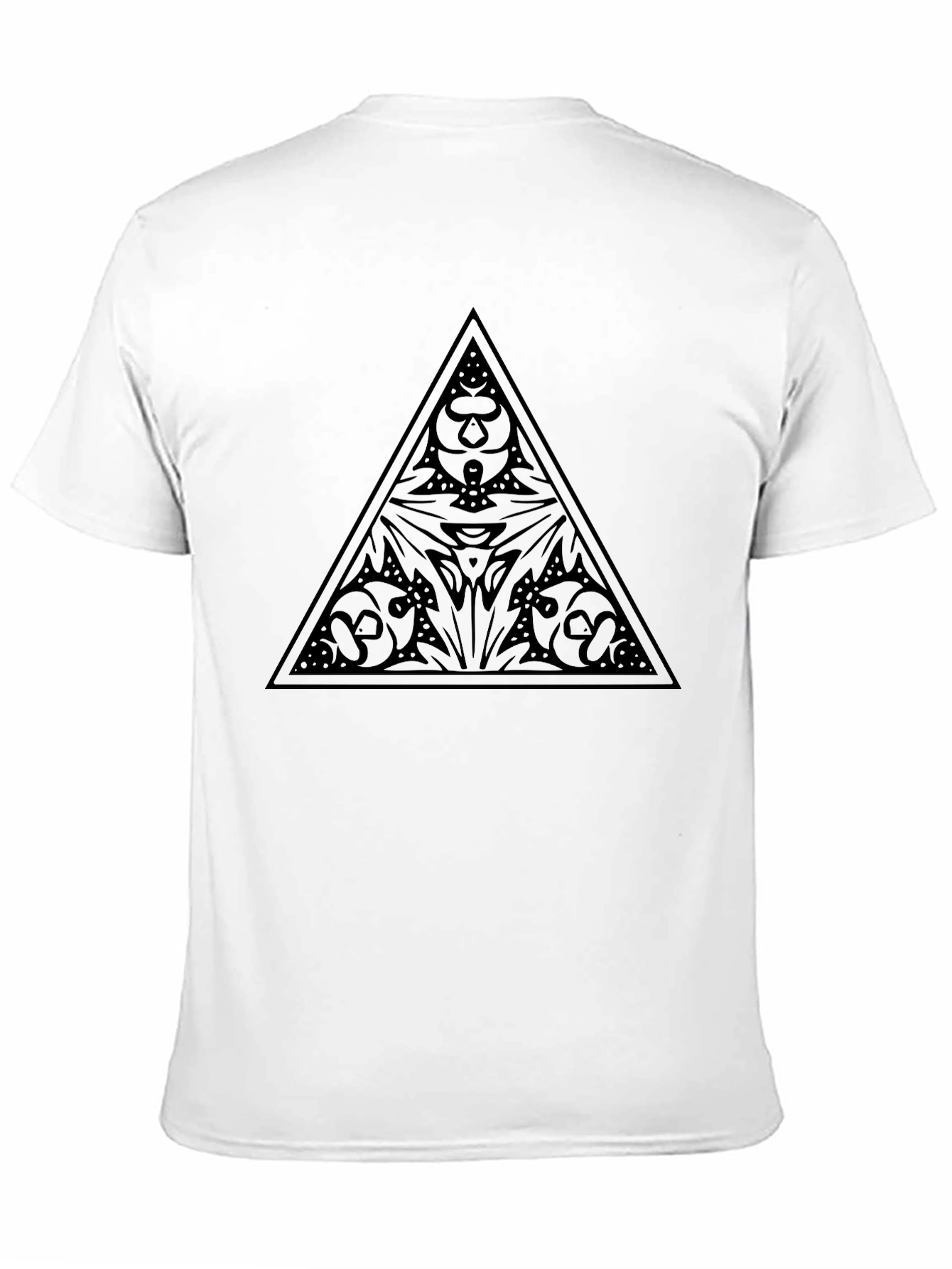Abstract Triangle Graphic Print Mens Black T-Shirt