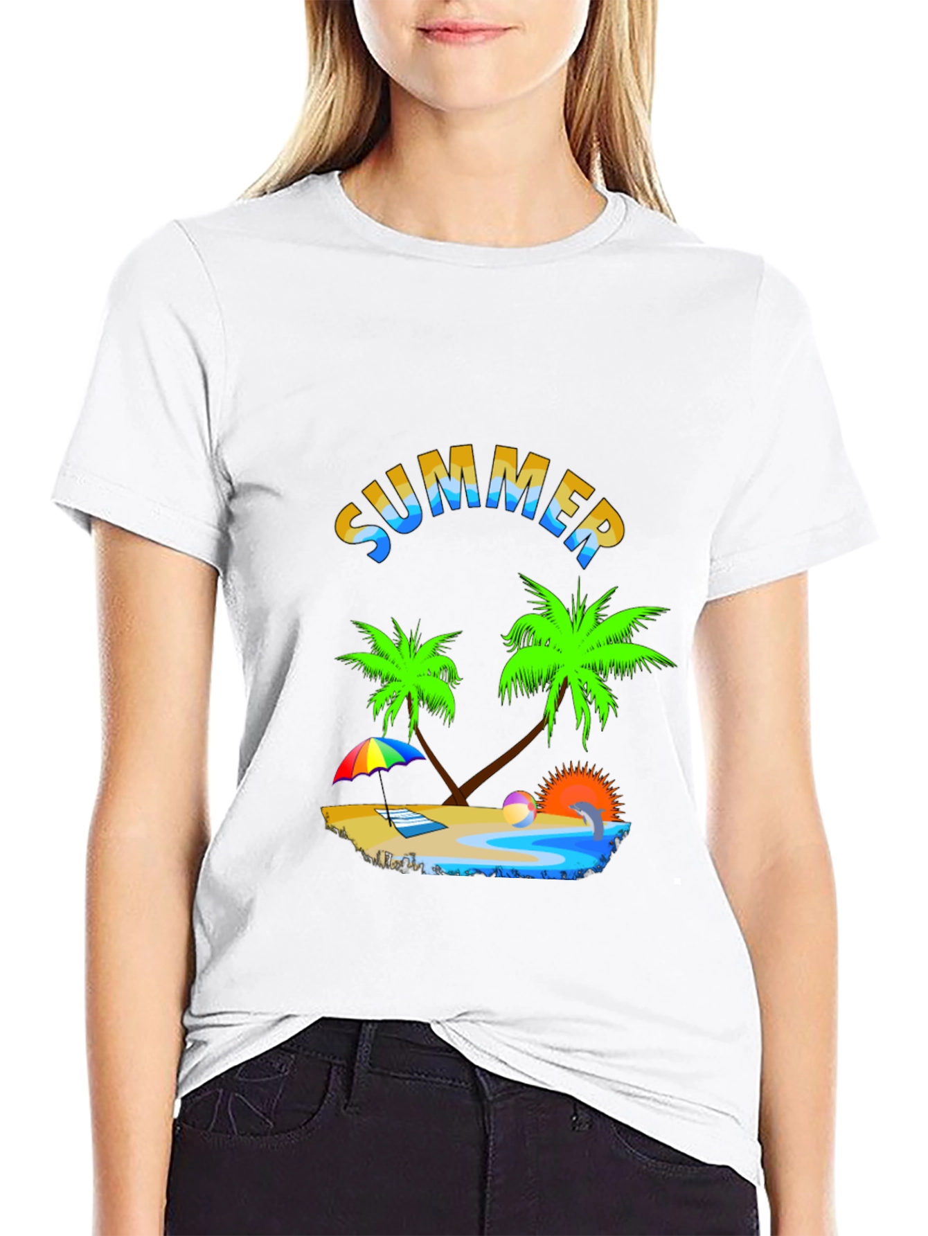 Summer Beach T-Shirt - Tropical Palm Tree Design