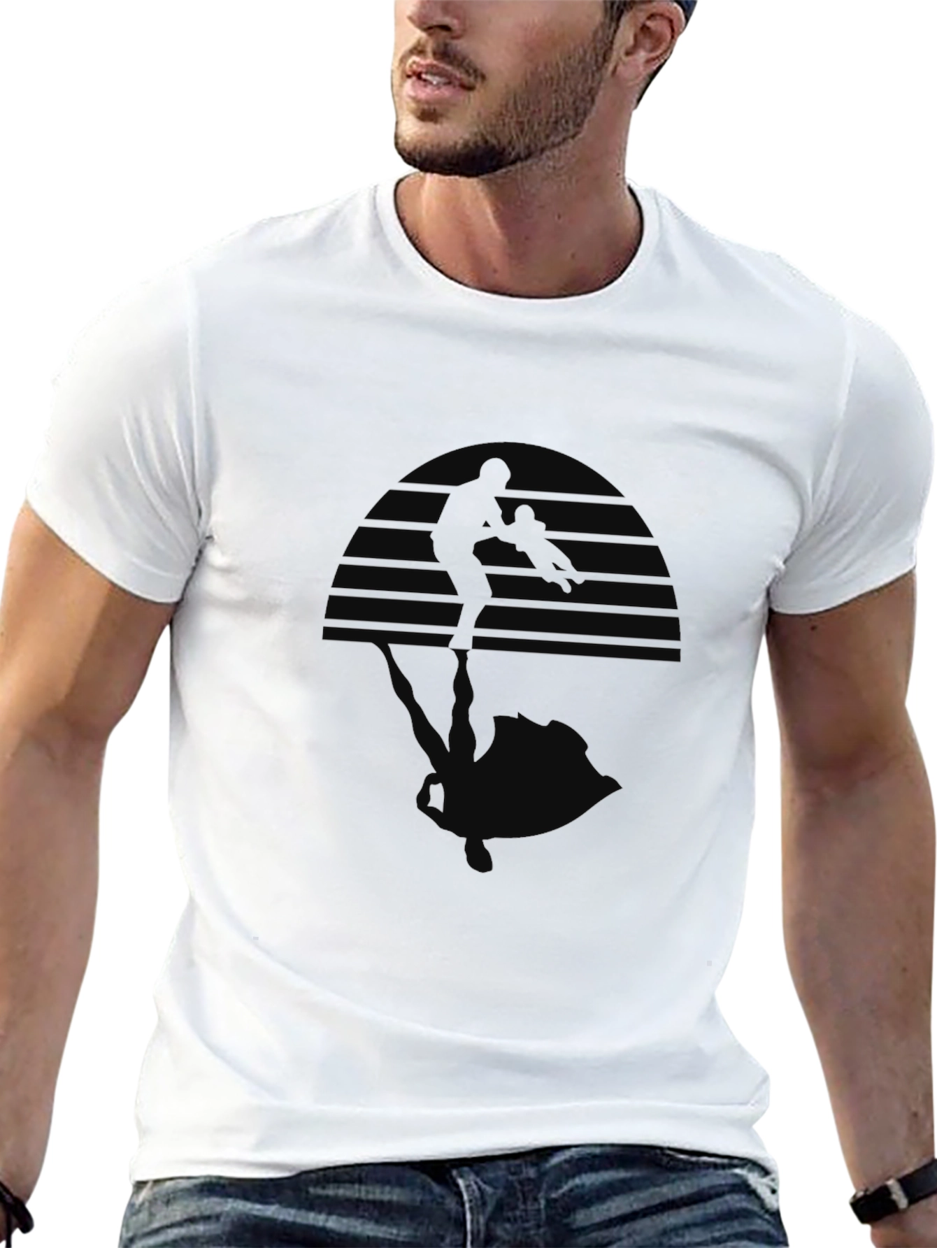Sunset Shooter Graphic Tee - Black Cotton Blend