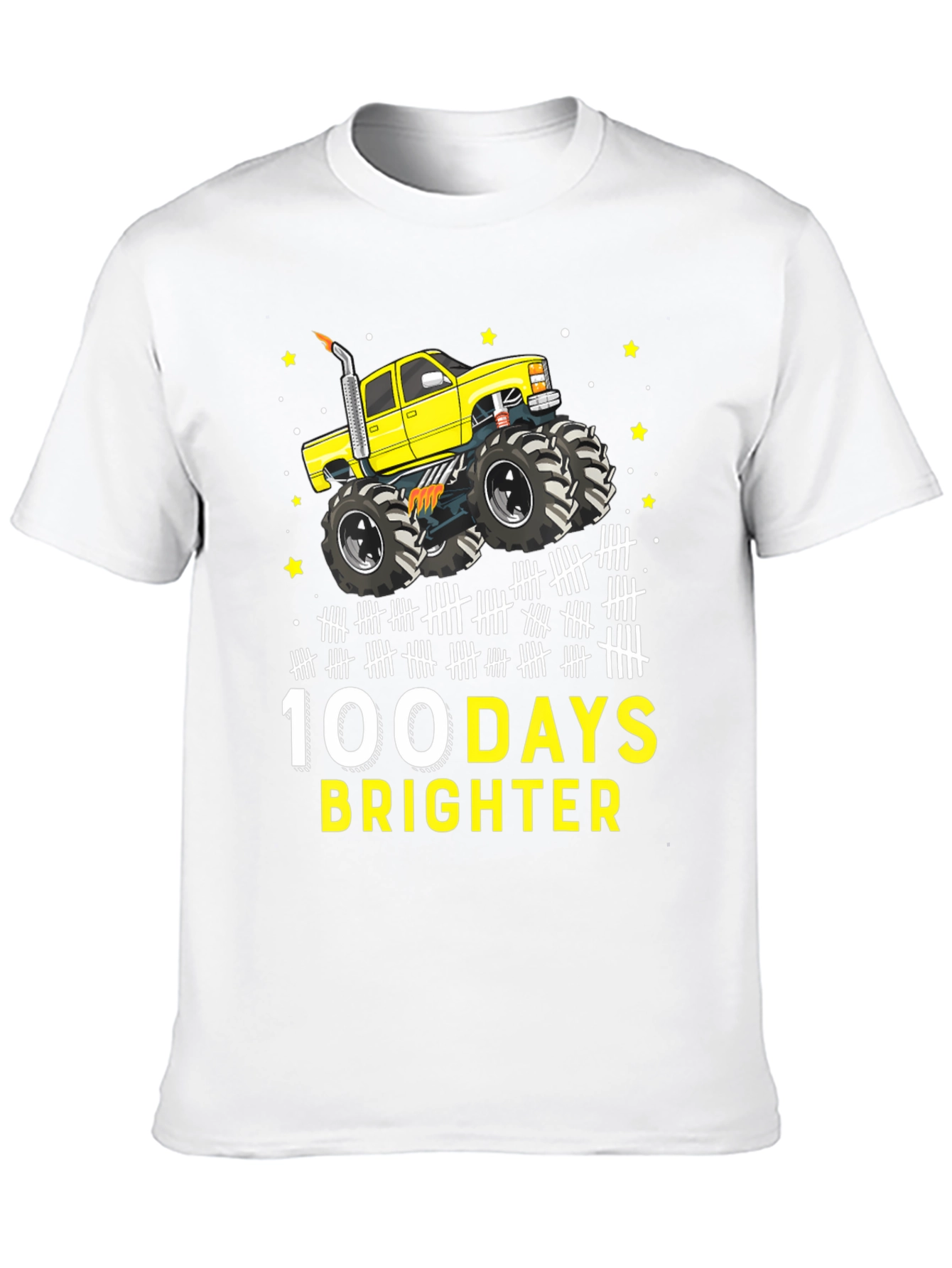 100 Days Brighter Monster Truck T-Shirt