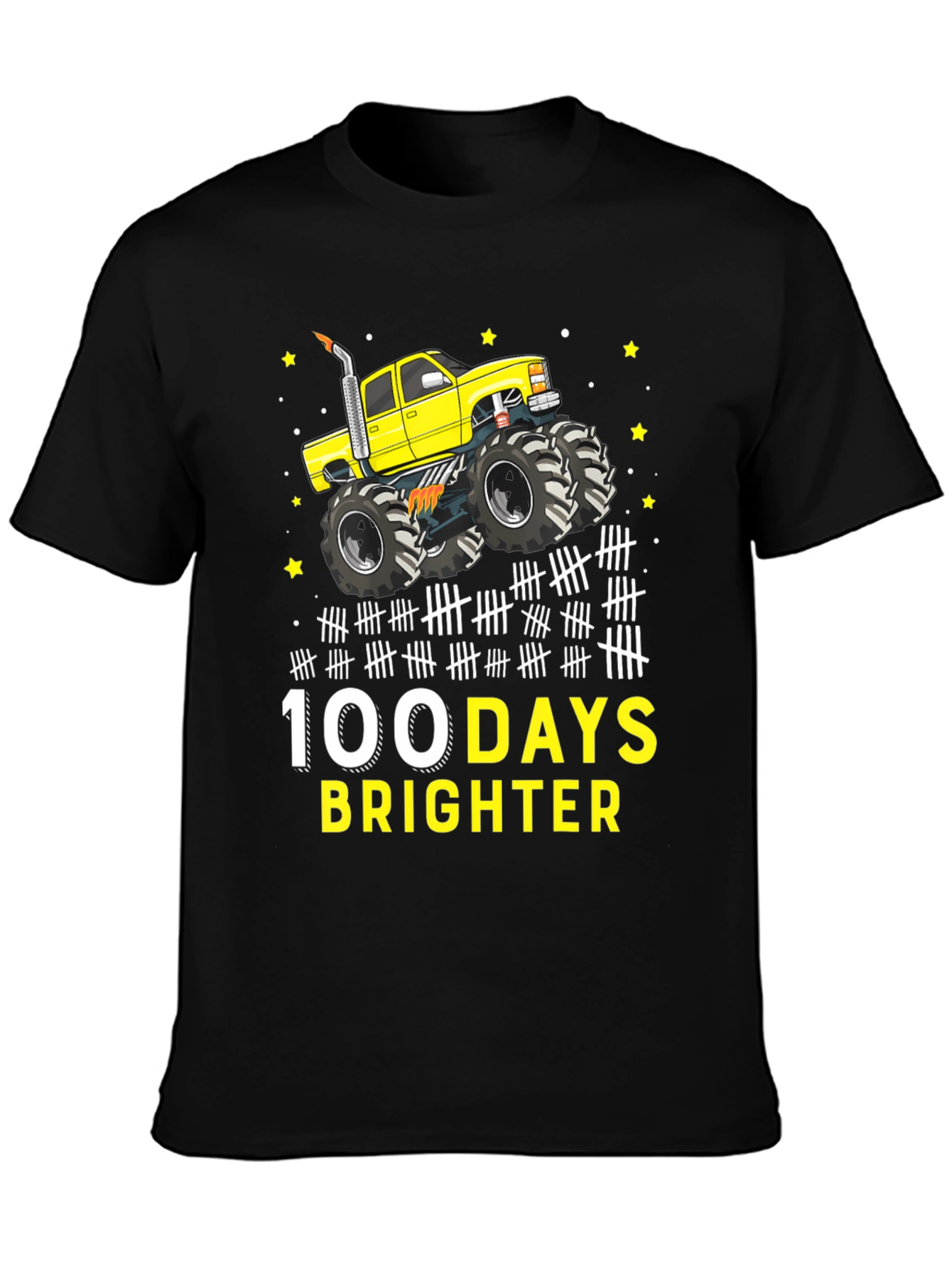 100 Days Brighter Monster Truck T-Shirt