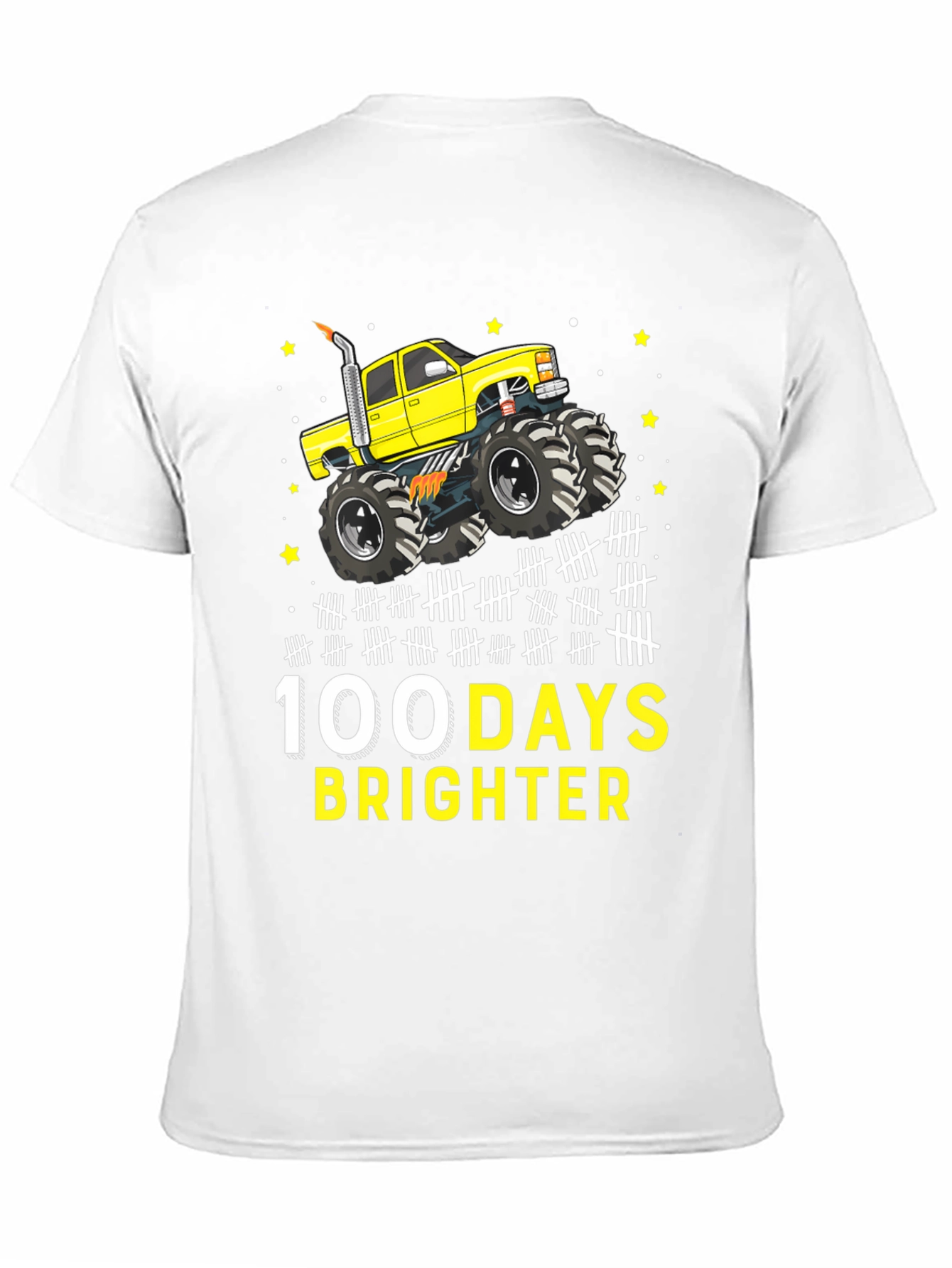 100 Days Brighter Monster Truck T-Shirt