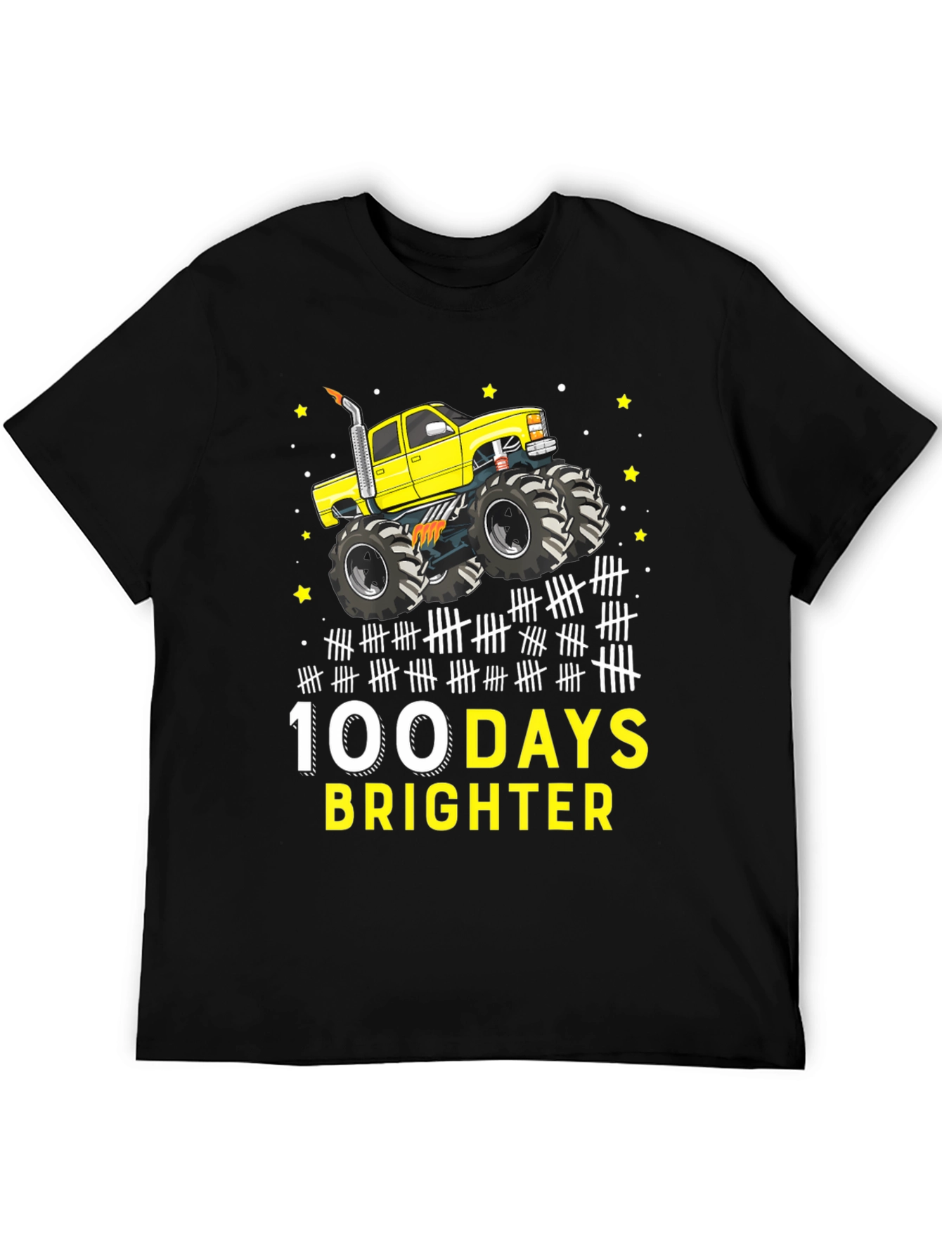 100 Days Brighter Monster Truck T-Shirt