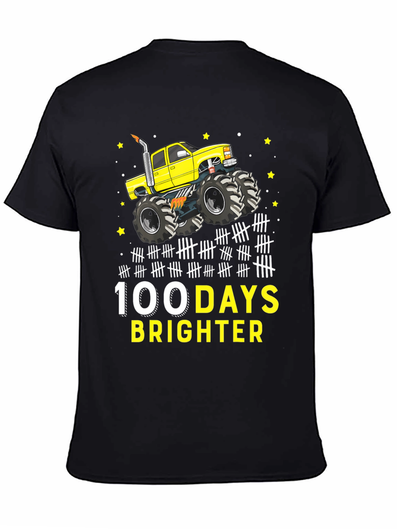 100 Days Brighter Monster Truck T-Shirt
