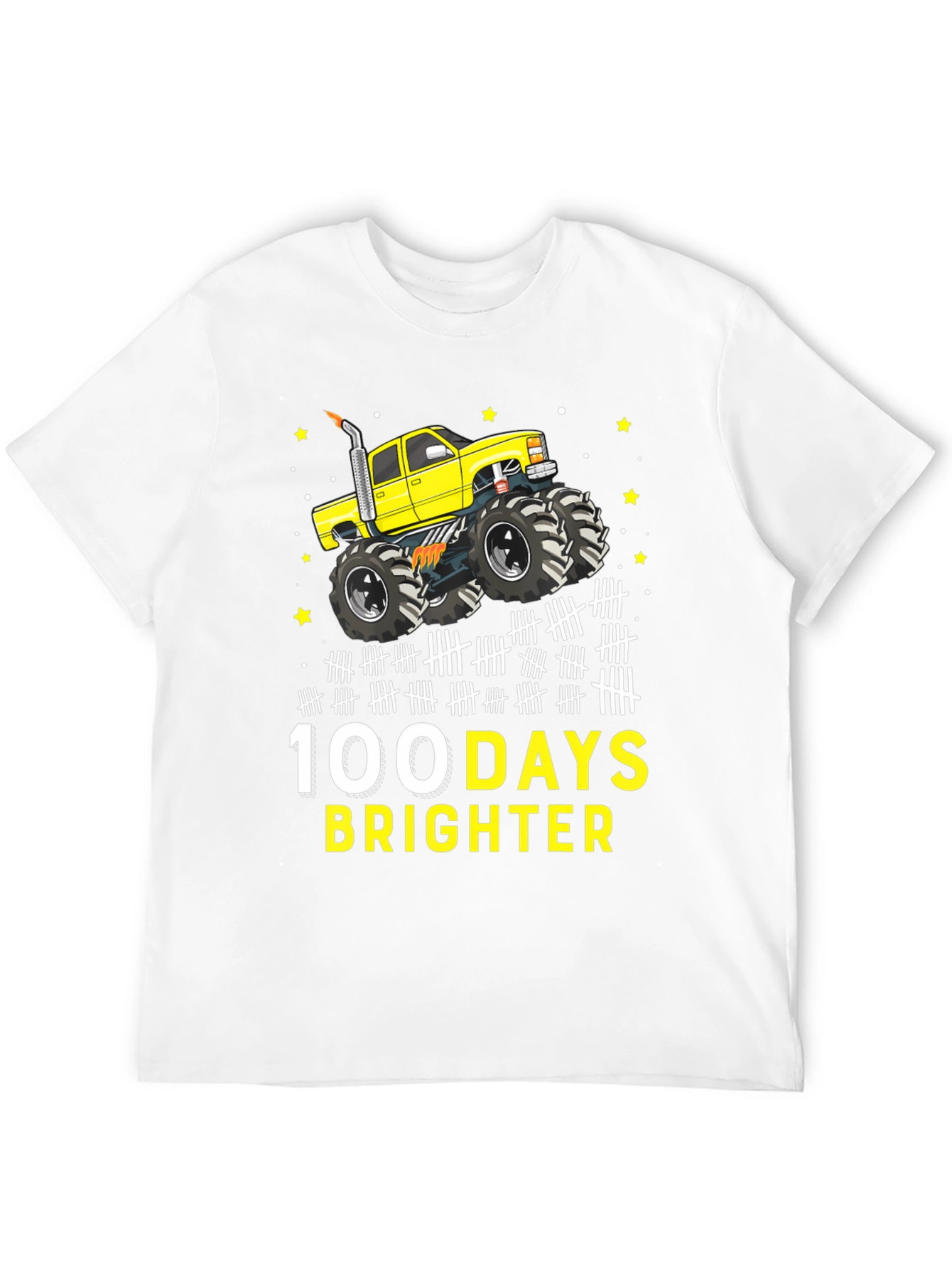 100 Days Brighter Monster Truck T-Shirt