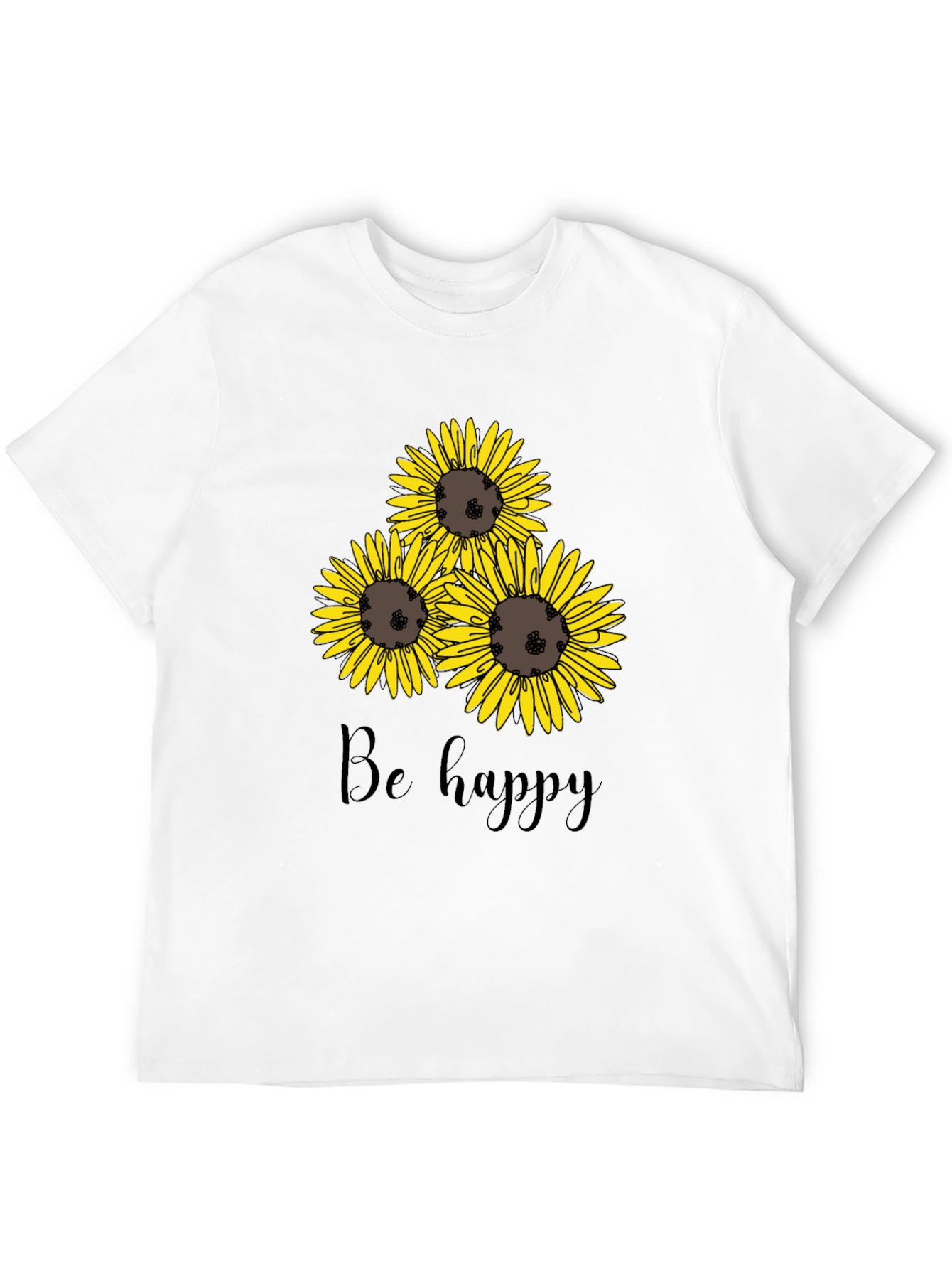 Sunflower Be Happy Graphic Print Tee