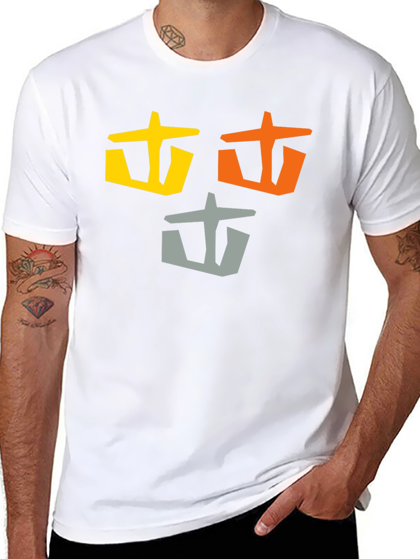 Abstract Symbol Graphic T-Shirt - Casual Wear