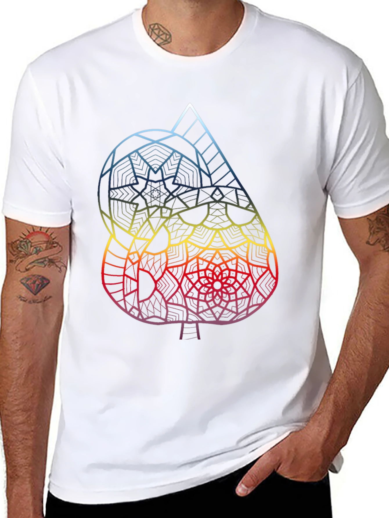 Abstract Spade Graphic Tee - Mens Black T-Shirt
