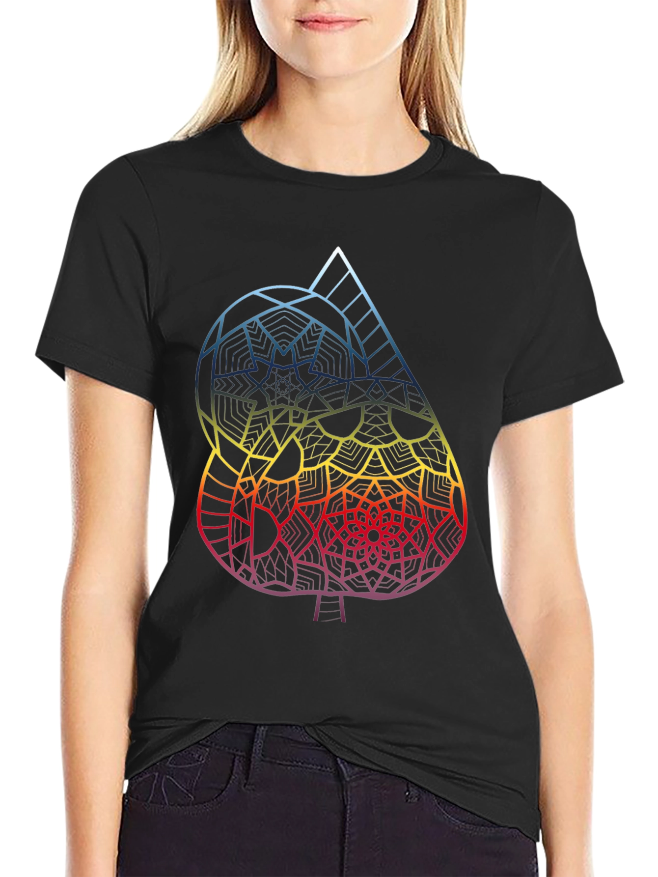 Abstract Spade Graphic Tee - Mens Black T-Shirt