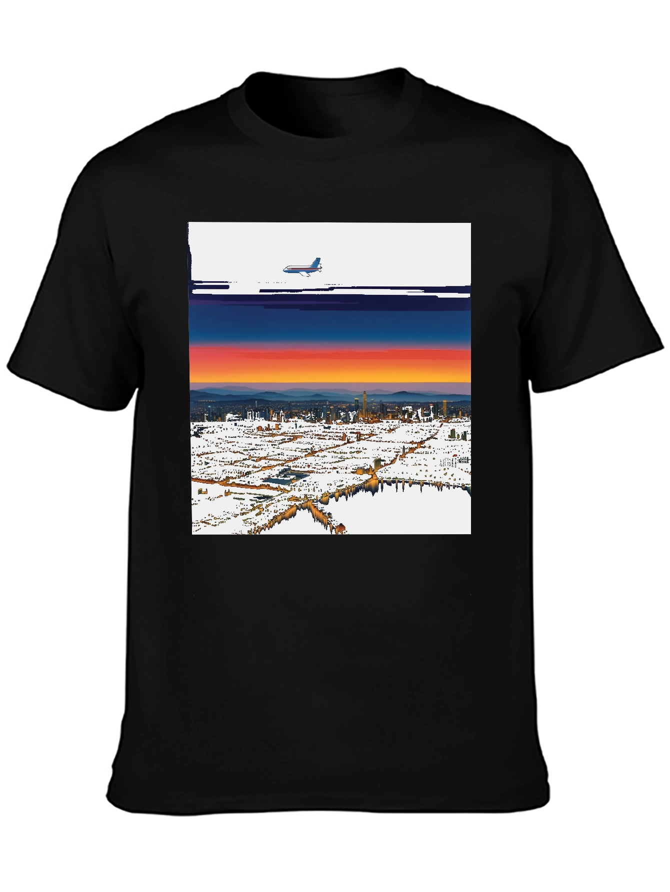 Sunset Plane Graphic Tee - Cool Urban Style