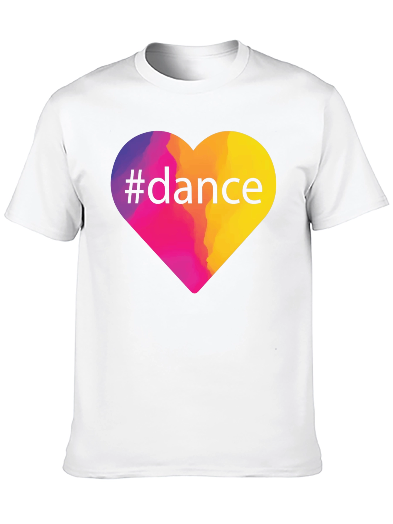 #Dance Heart Graphic Tee - Black Cotton T-Shirt