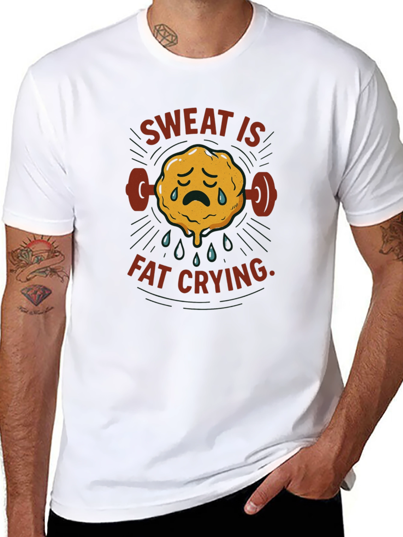 Sweat is Fat Crying Gym T-Shirt
