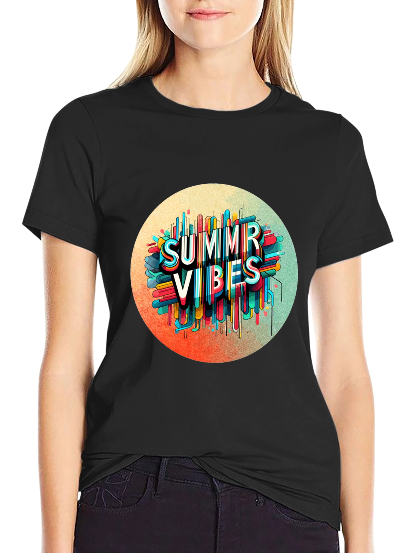 Summer Vibes Graphic Tee - Trendy Black T-Shirt