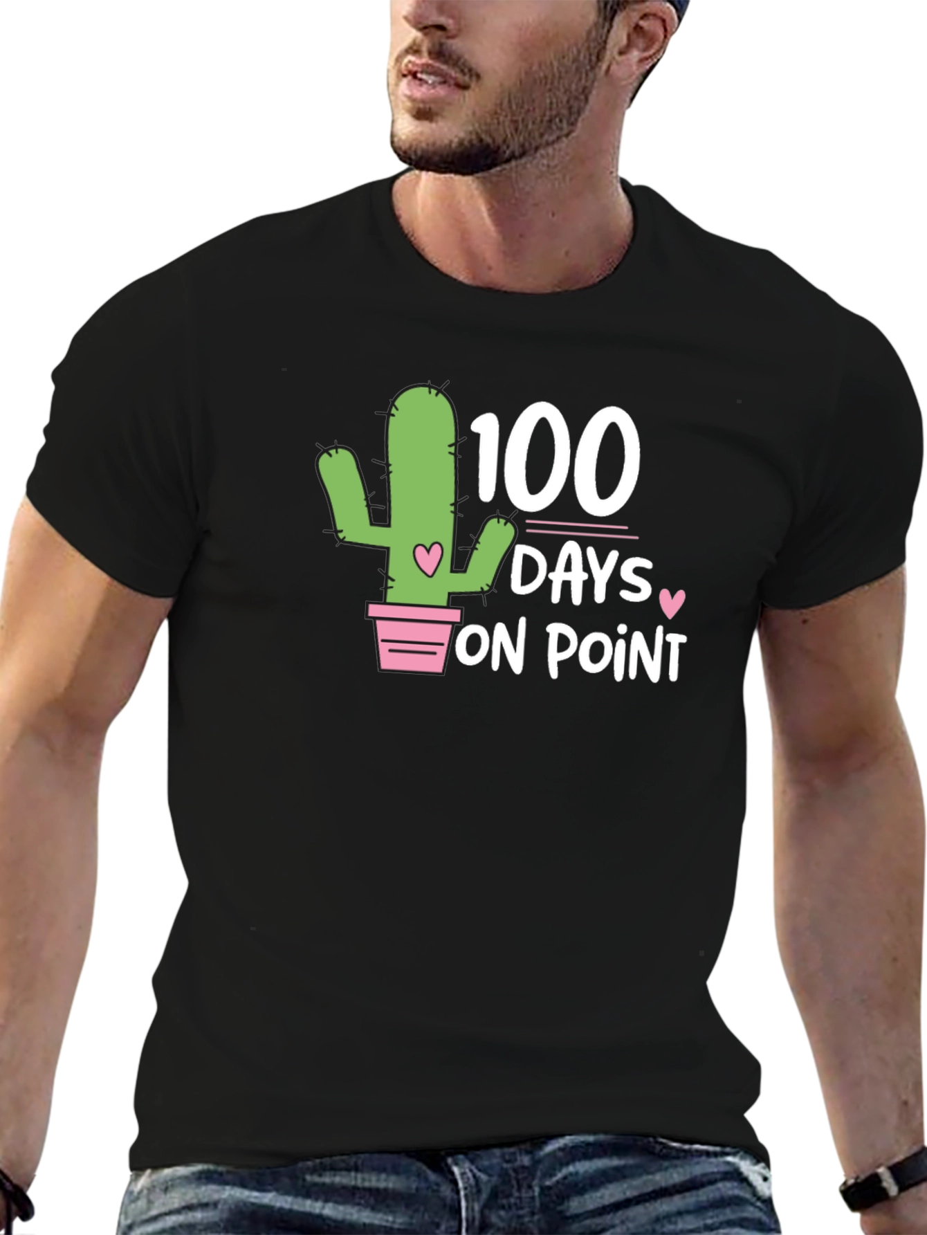 100 Days On Point T-Shirt - Cactus Design