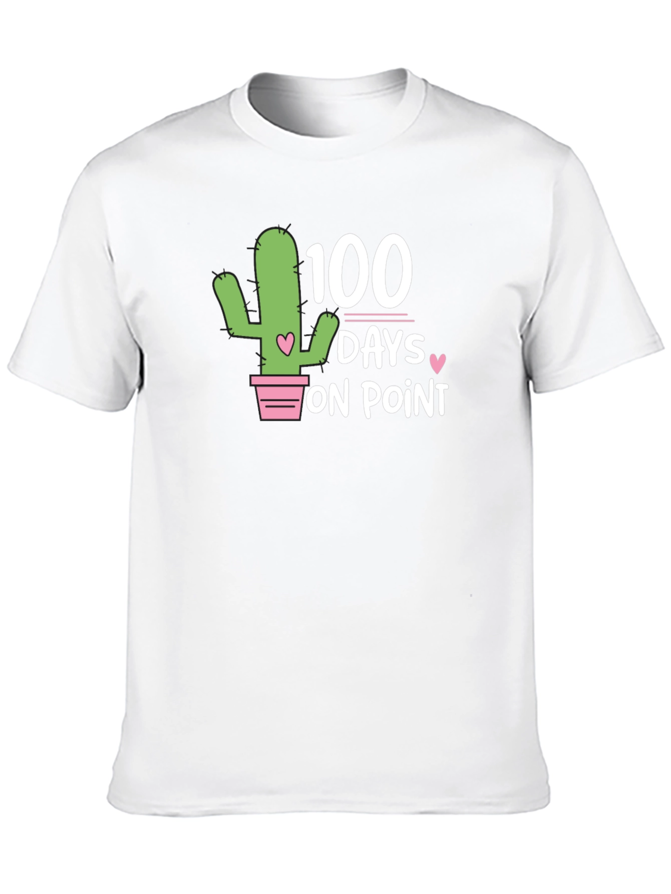 100 Days On Point T-Shirt - Cactus Design
