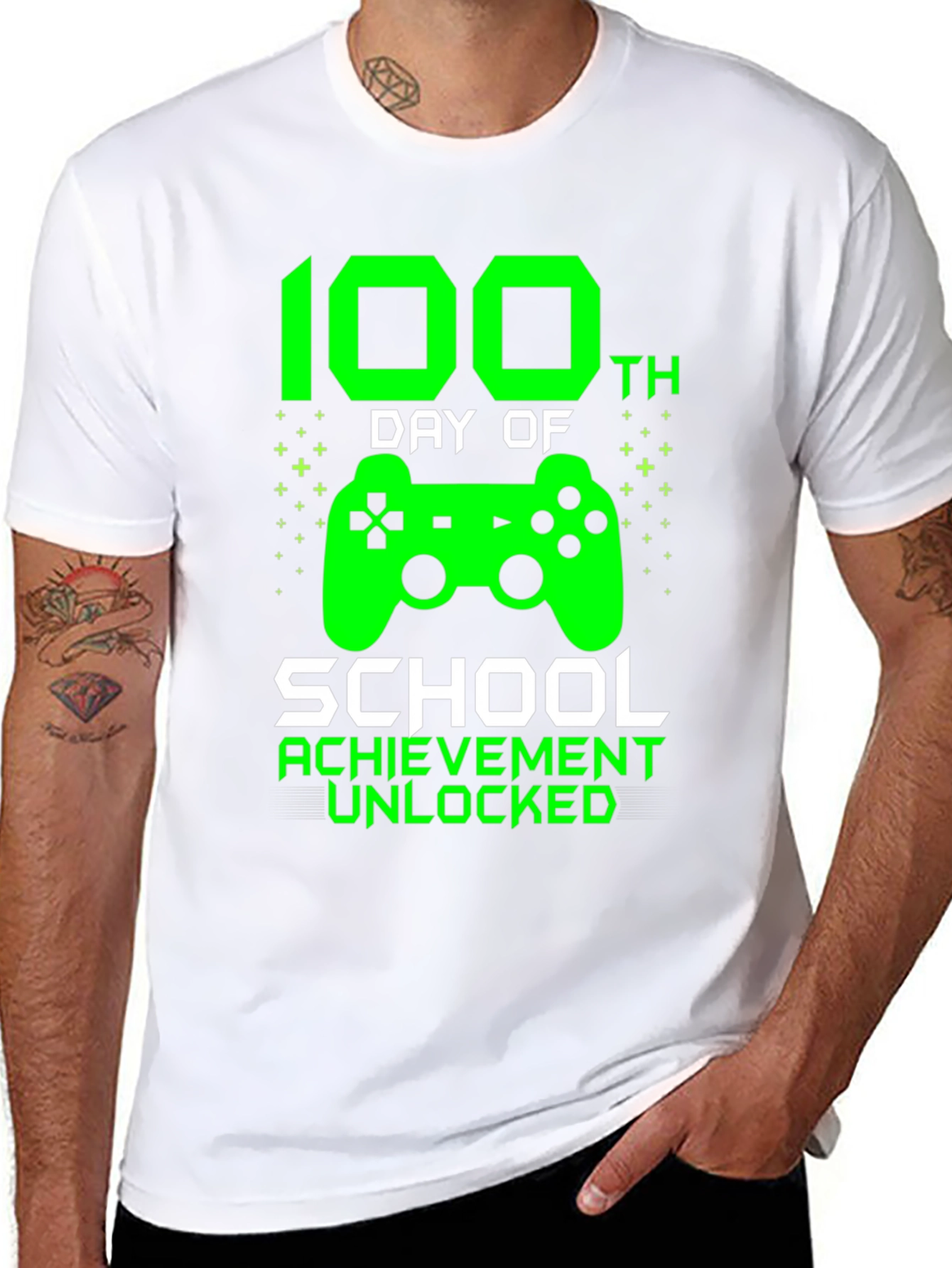 100th Day of School Achievement Unlocked Gamer T-Shirt