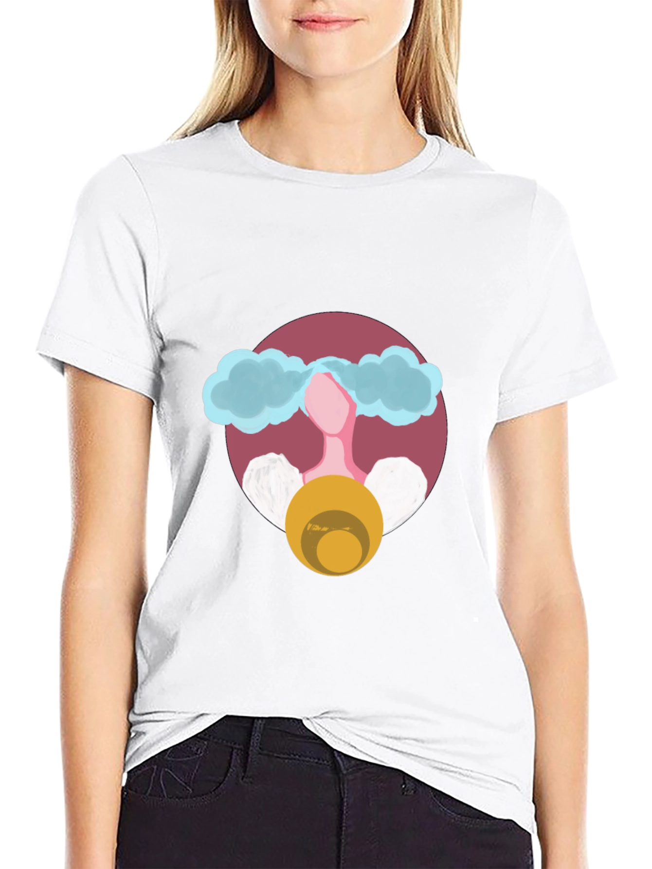 Abstract Cloud Head Graphic Tee - Stylish Unisex T-Shirt