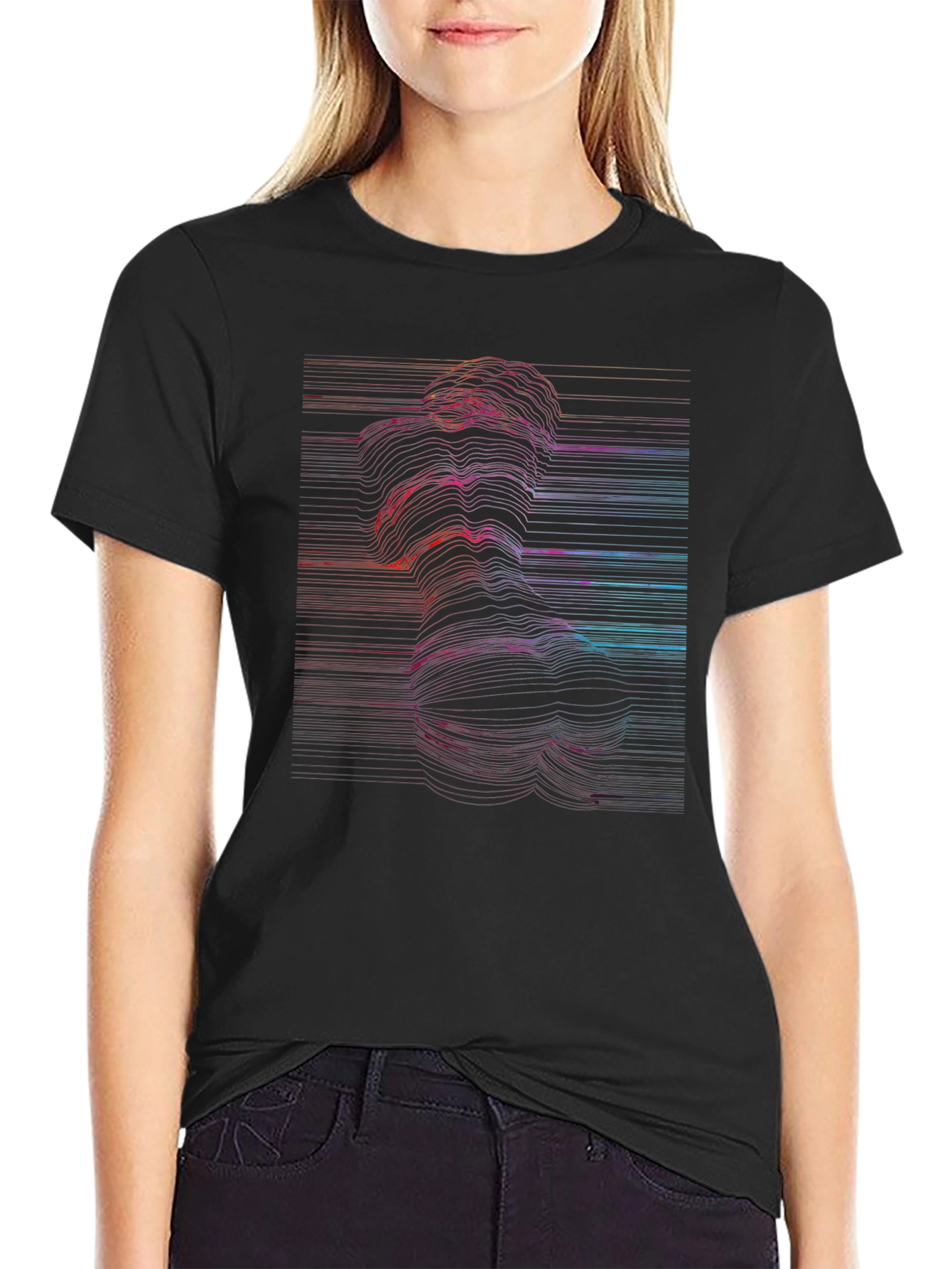 Abstract Line Art Graphic Print T-Shirt