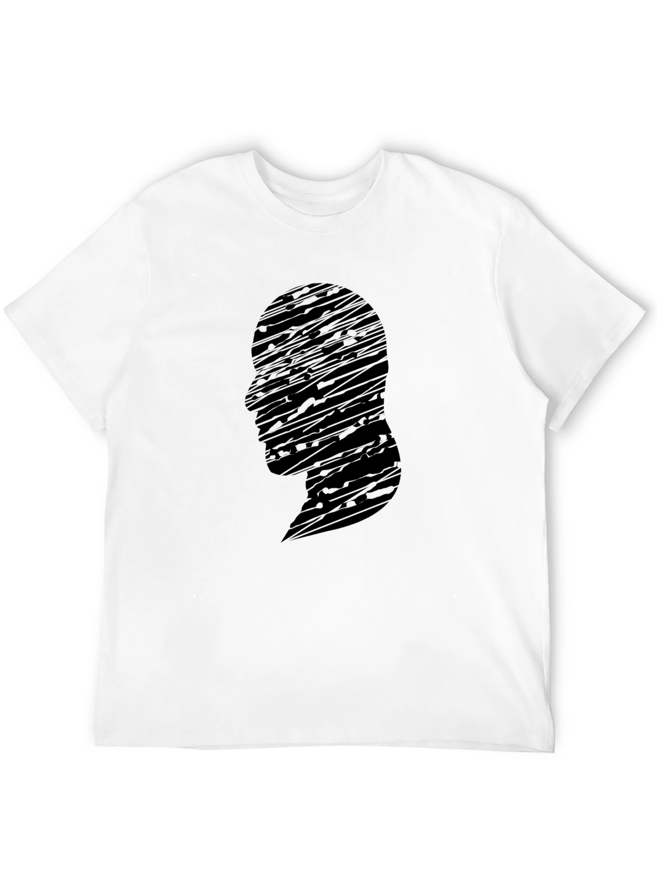Abstract Silhouette Graphic Black T-Shirt