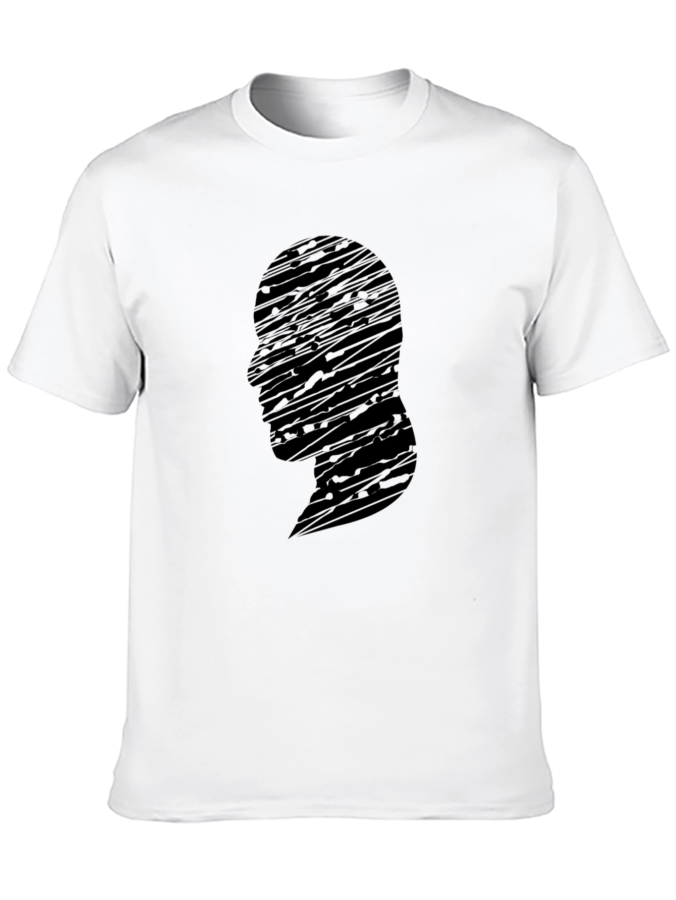 Abstract Silhouette Graphic Black T-Shirt
