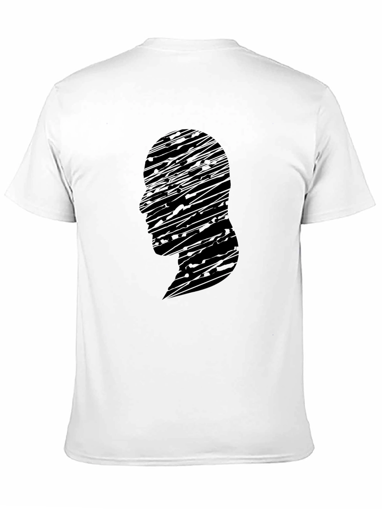 Abstract Silhouette Graphic Black T-Shirt