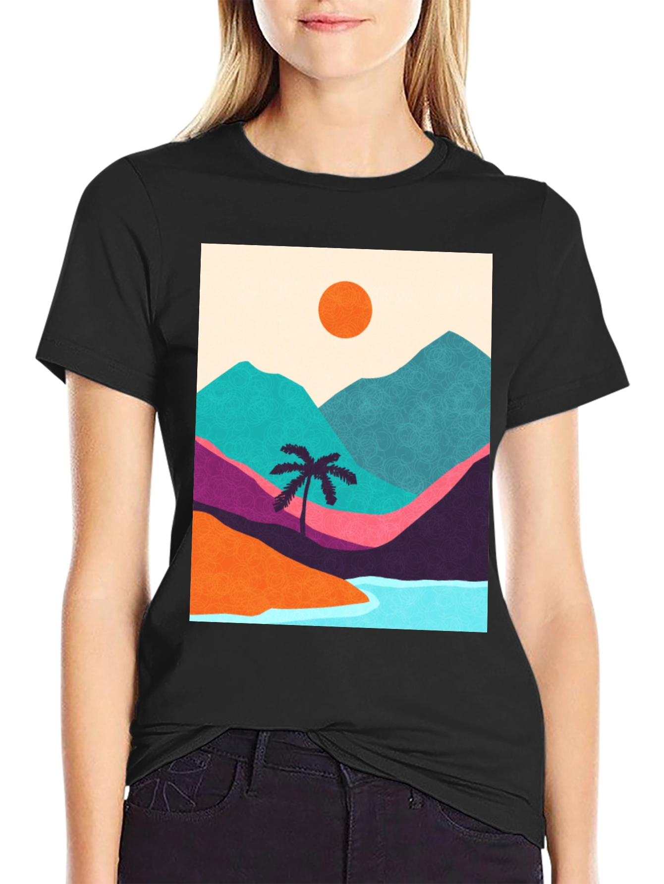 Abstract Landscape Graphic T-Shirt