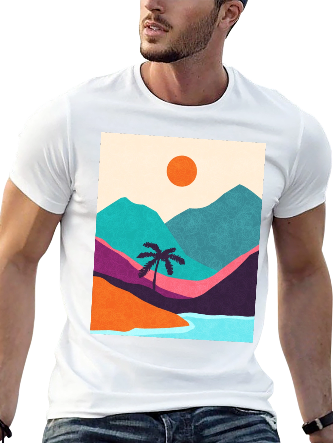Abstract Landscape Graphic T-Shirt