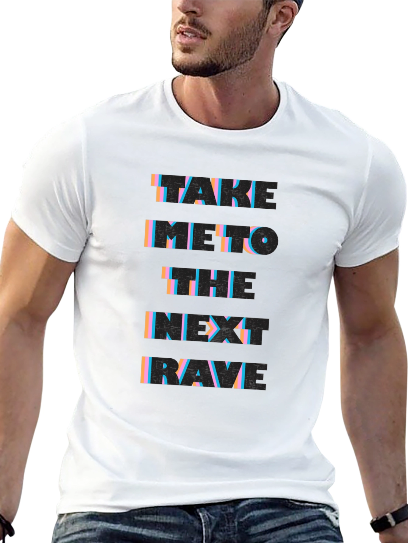 Take Me To The Next Rave Black Graphic T-Shirt