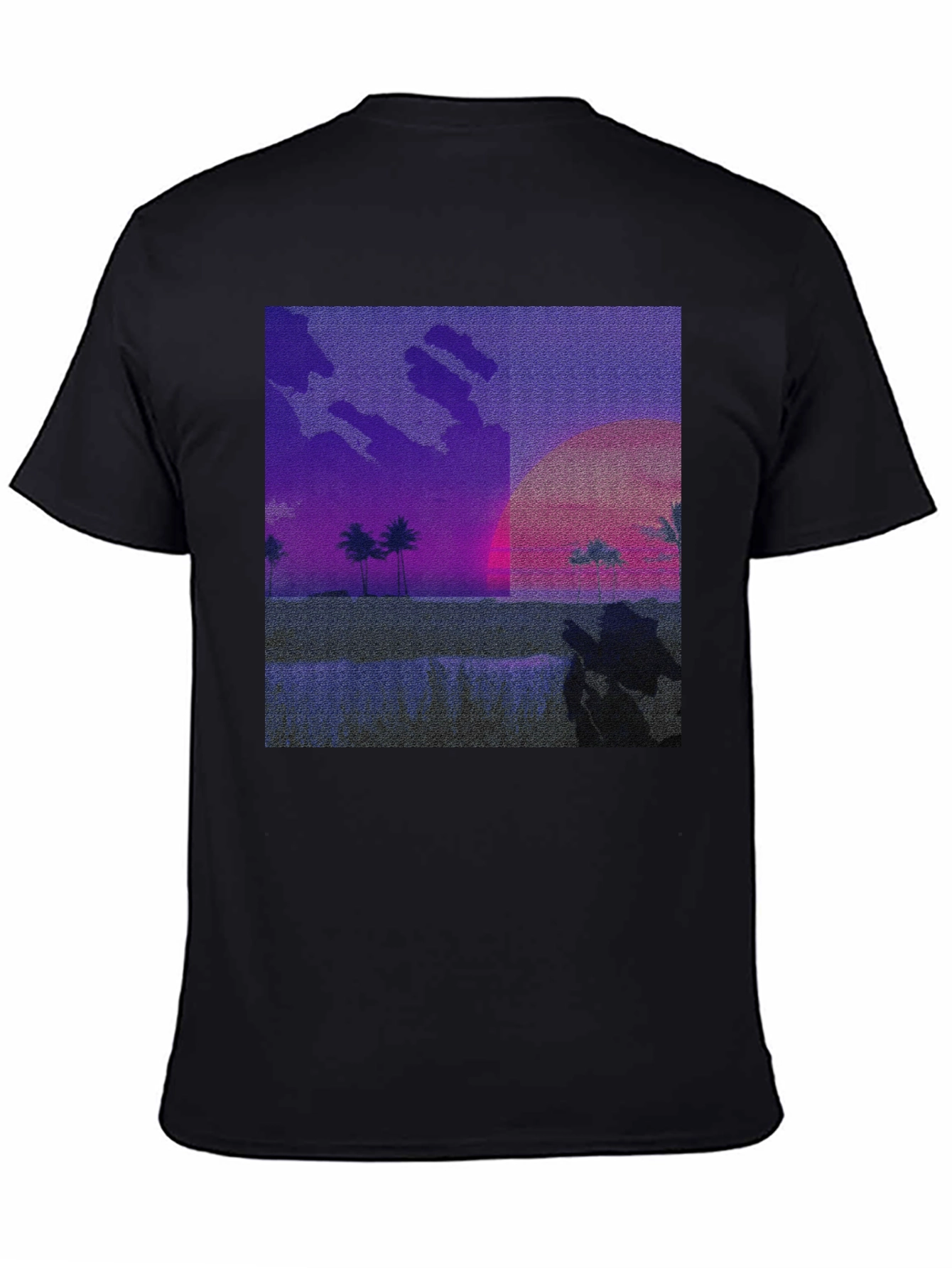 Synthwave Beach T-Shirt - Retro Sunset Tee
