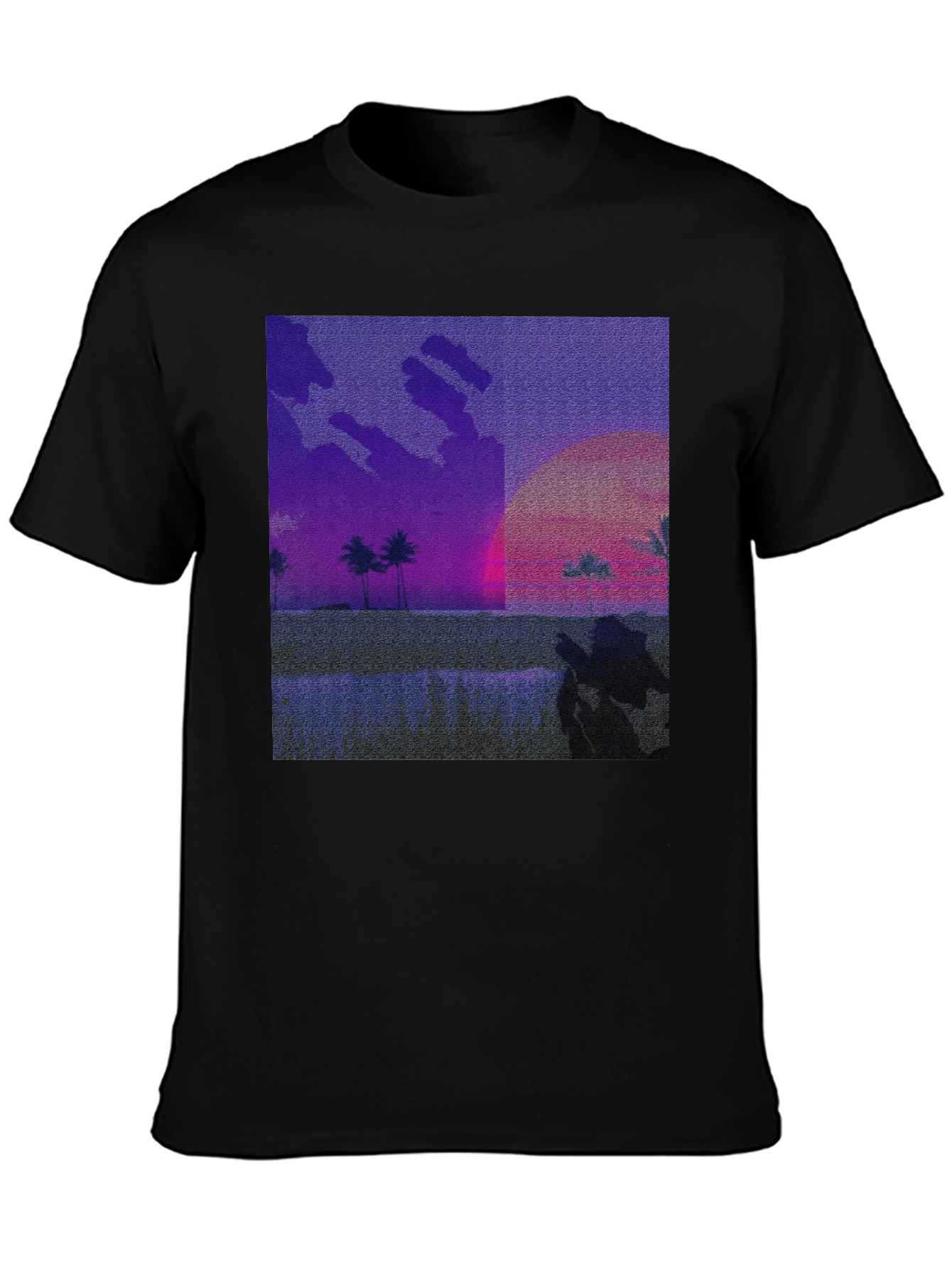 Synthwave Beach T-Shirt - Retro Sunset Tee
