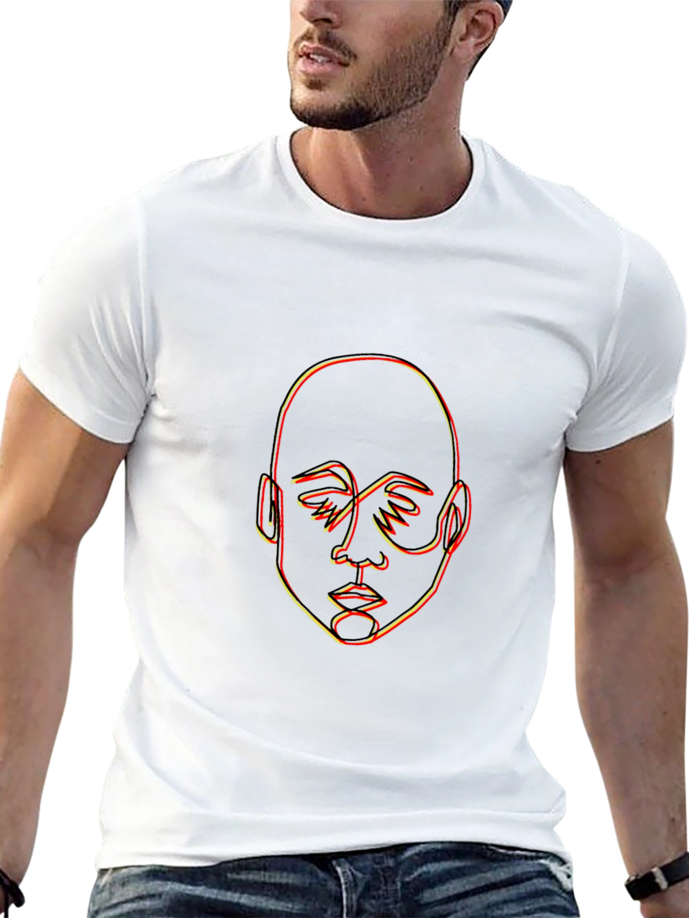 Abstract Face Outline Graphic Tee