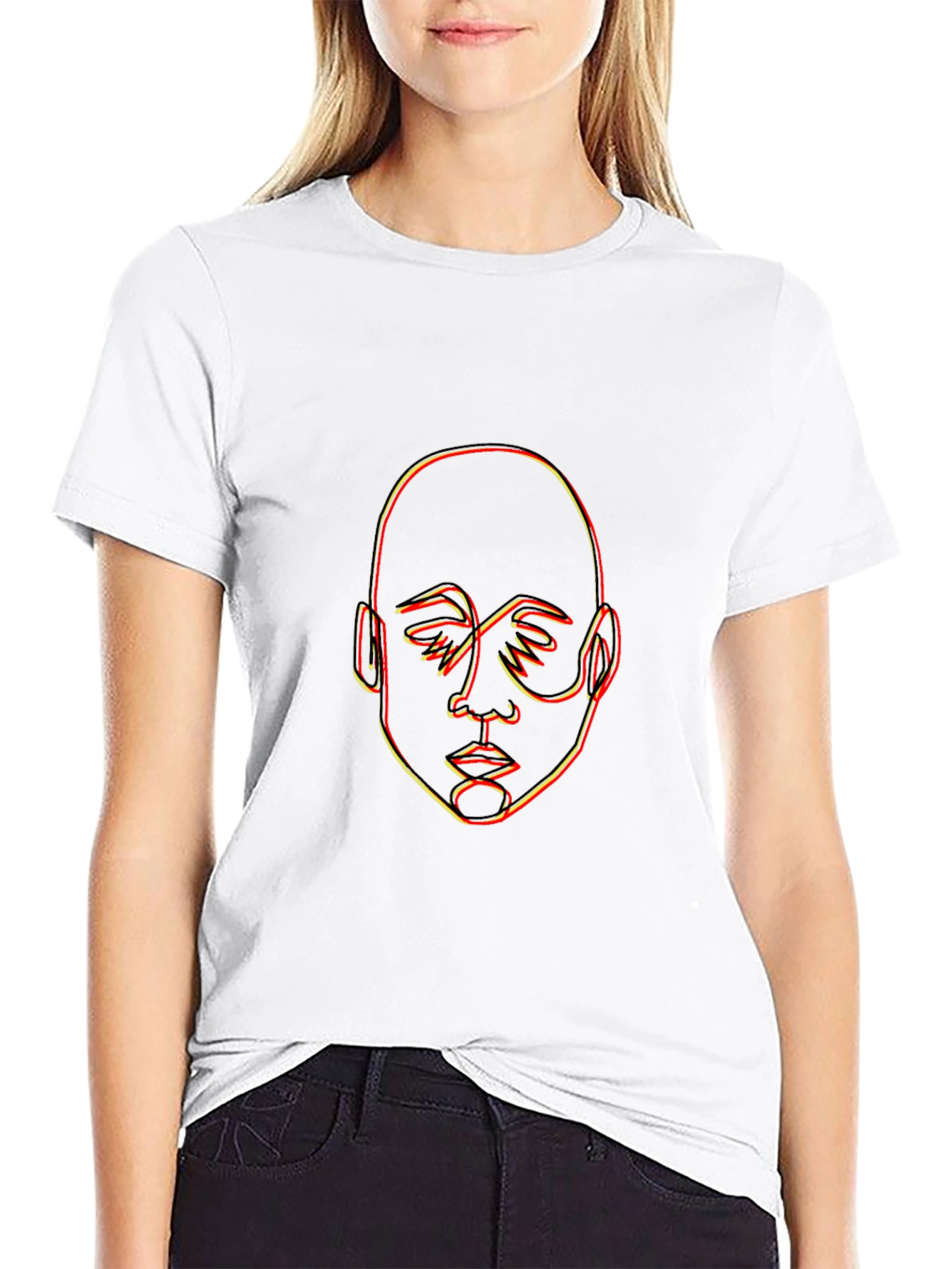 Abstract Face Outline Graphic Tee