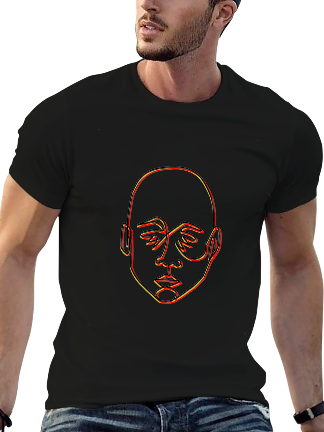 Abstract Face Outline Graphic Tee