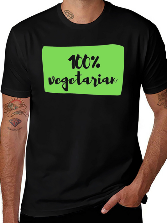 100% Vegetarian Black T-Shirt