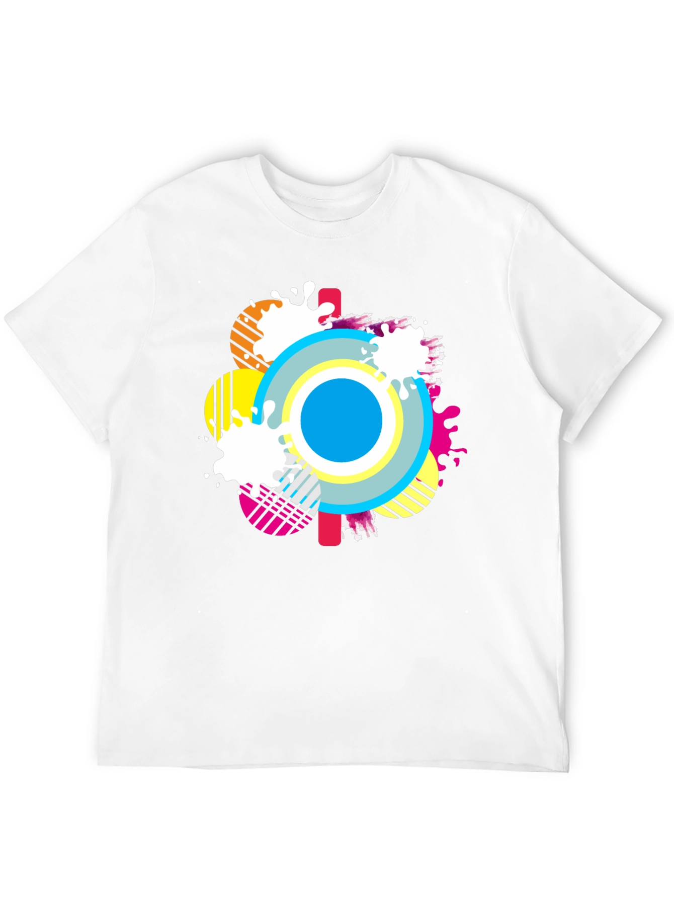 Abstract Graphic Tee - Mens Casual Black T-Shirt