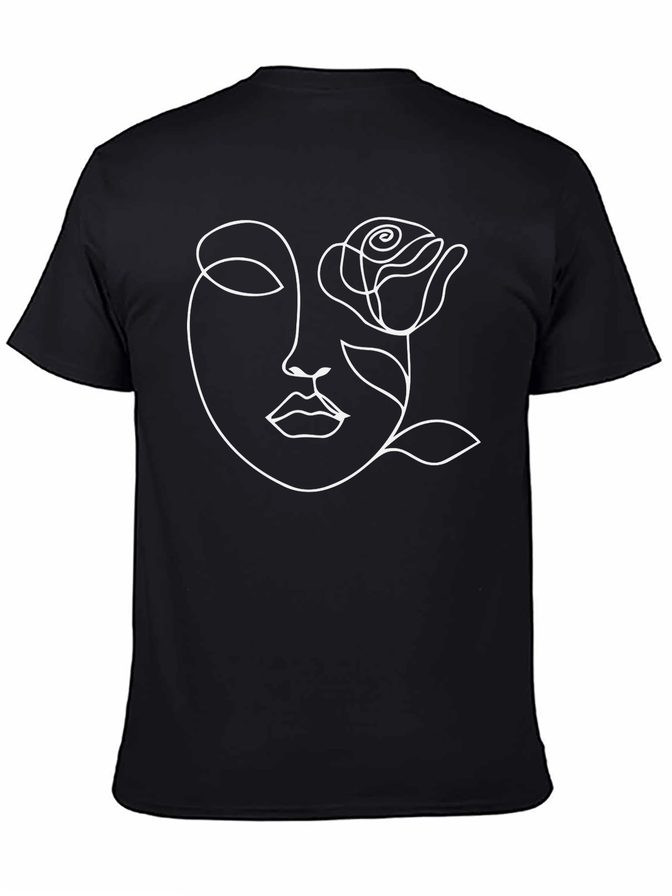 Abstract Face & Rose Graphic Tee