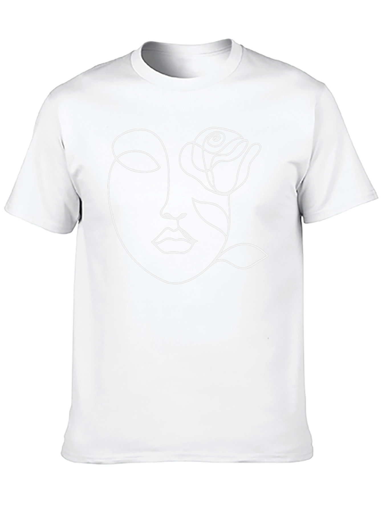 Abstract Face & Rose Graphic Tee