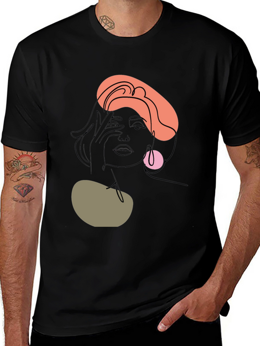 Abstract Woman Graphic Tee - Stylish Minimalist Design