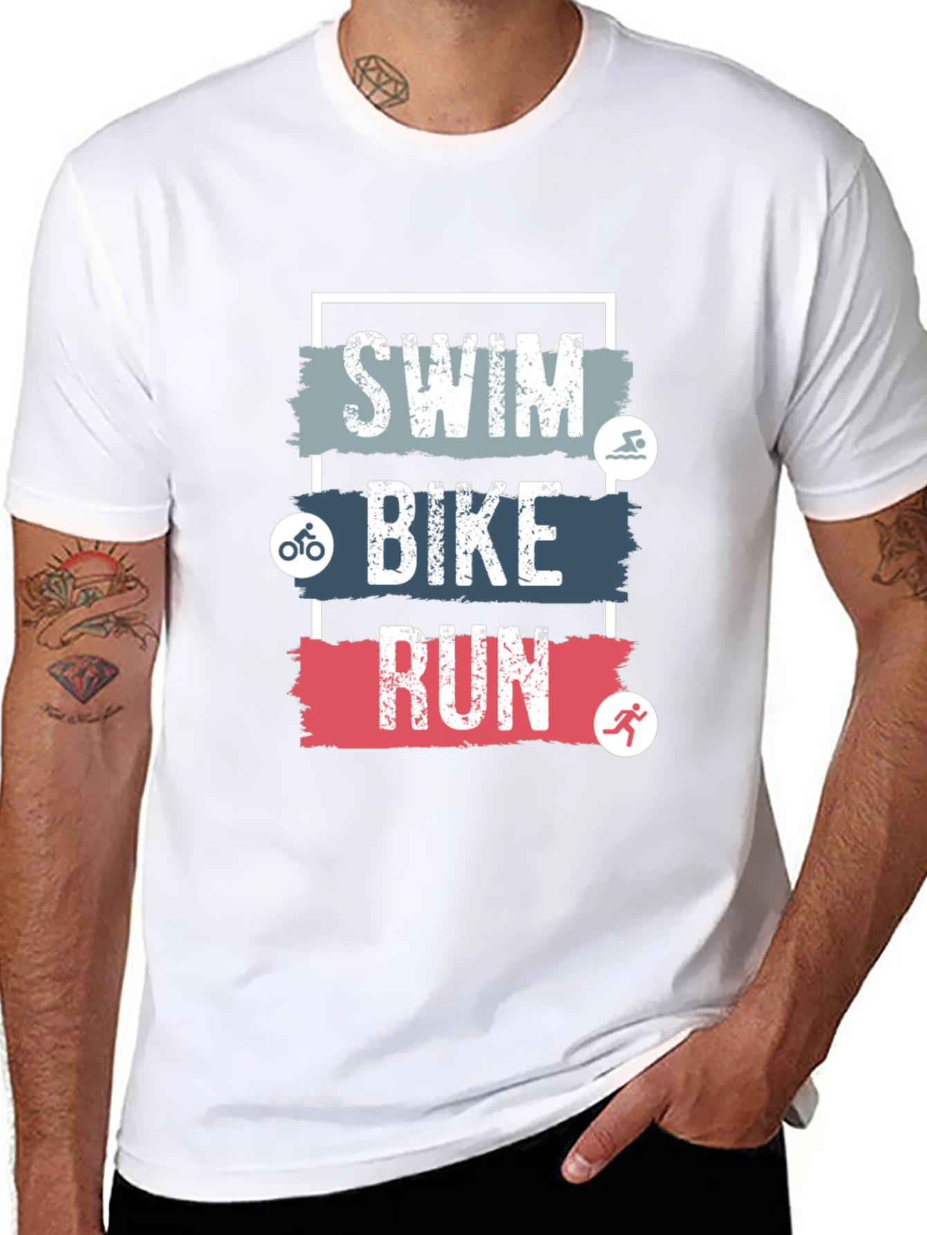 Swim Bike Run Triathlon Tee