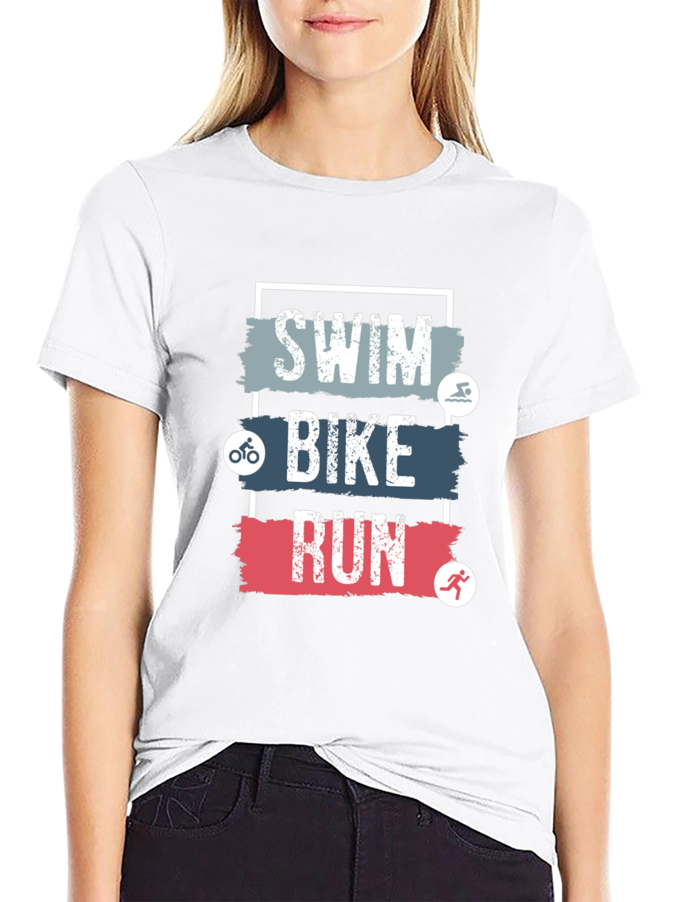 Swim Bike Run Triathlon Tee